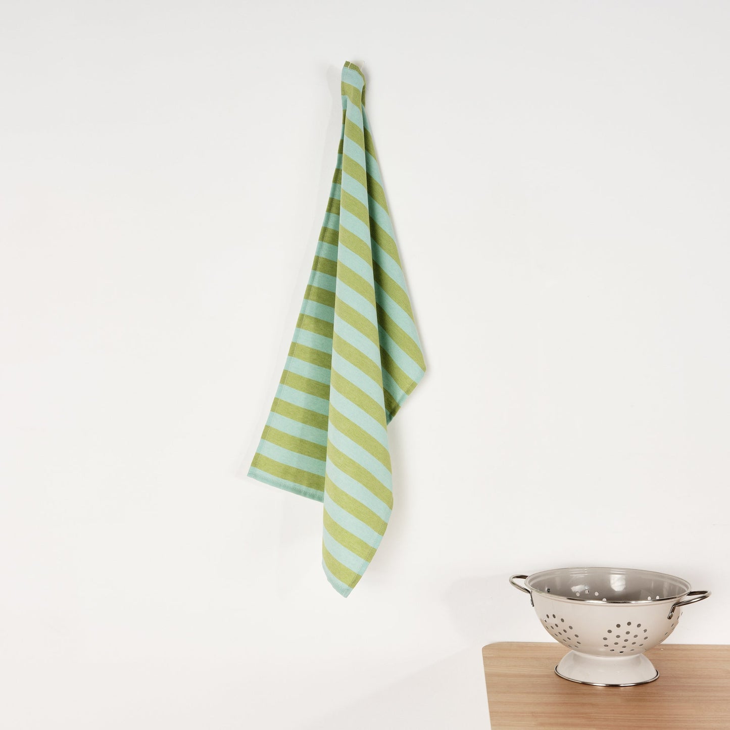Paño de cocina Maglia Raya Pistacho y Turquesa 45x70 cm