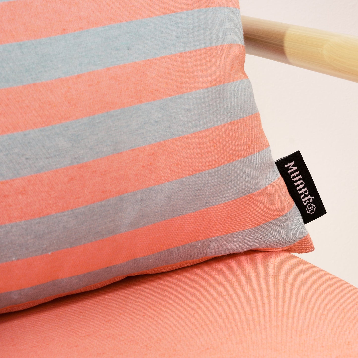 Housse de coussin Maglia Stripe Orange et Aqua 30x50 cm