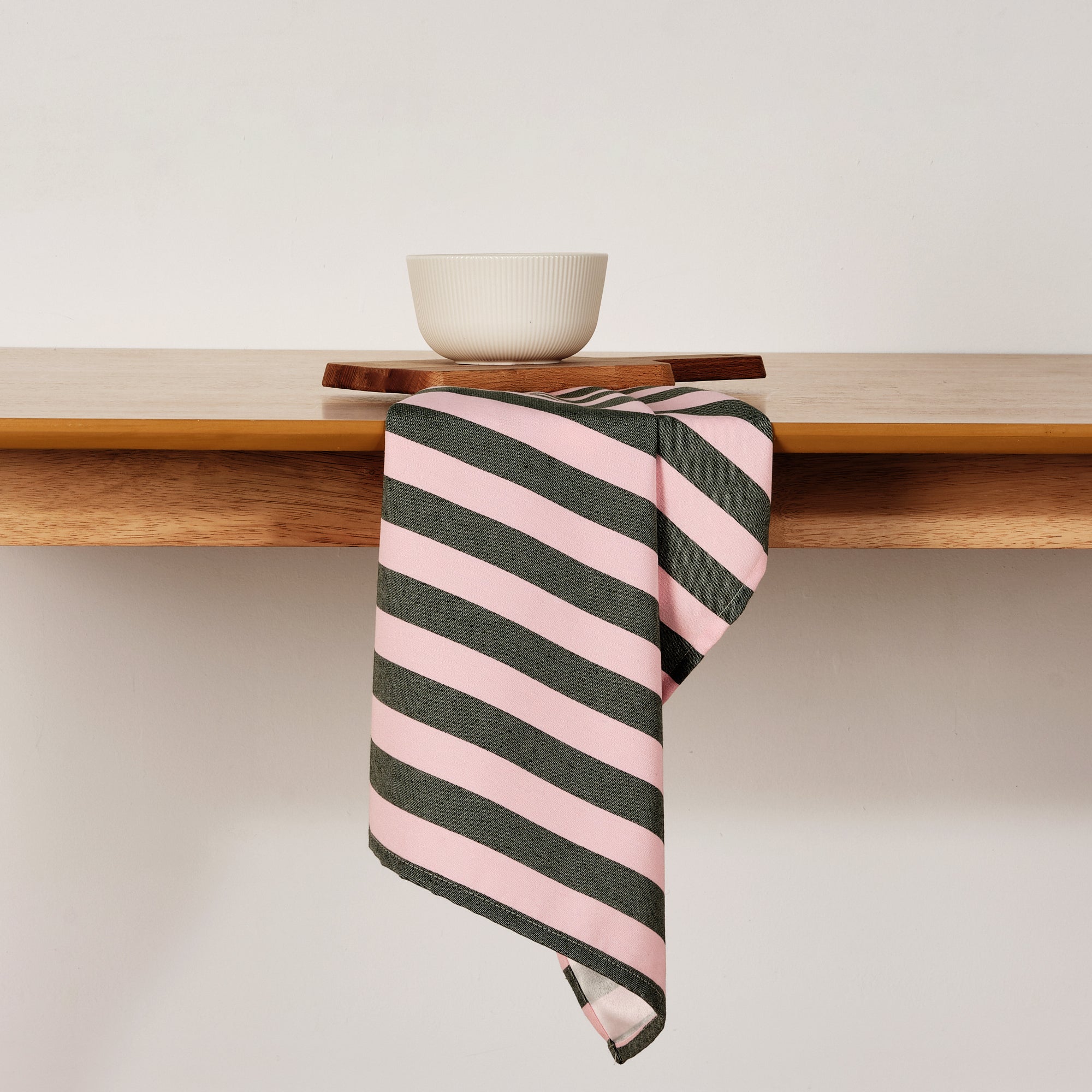 Maglia Pink and Moss Stripe Kitchen Towel 45x70 cm