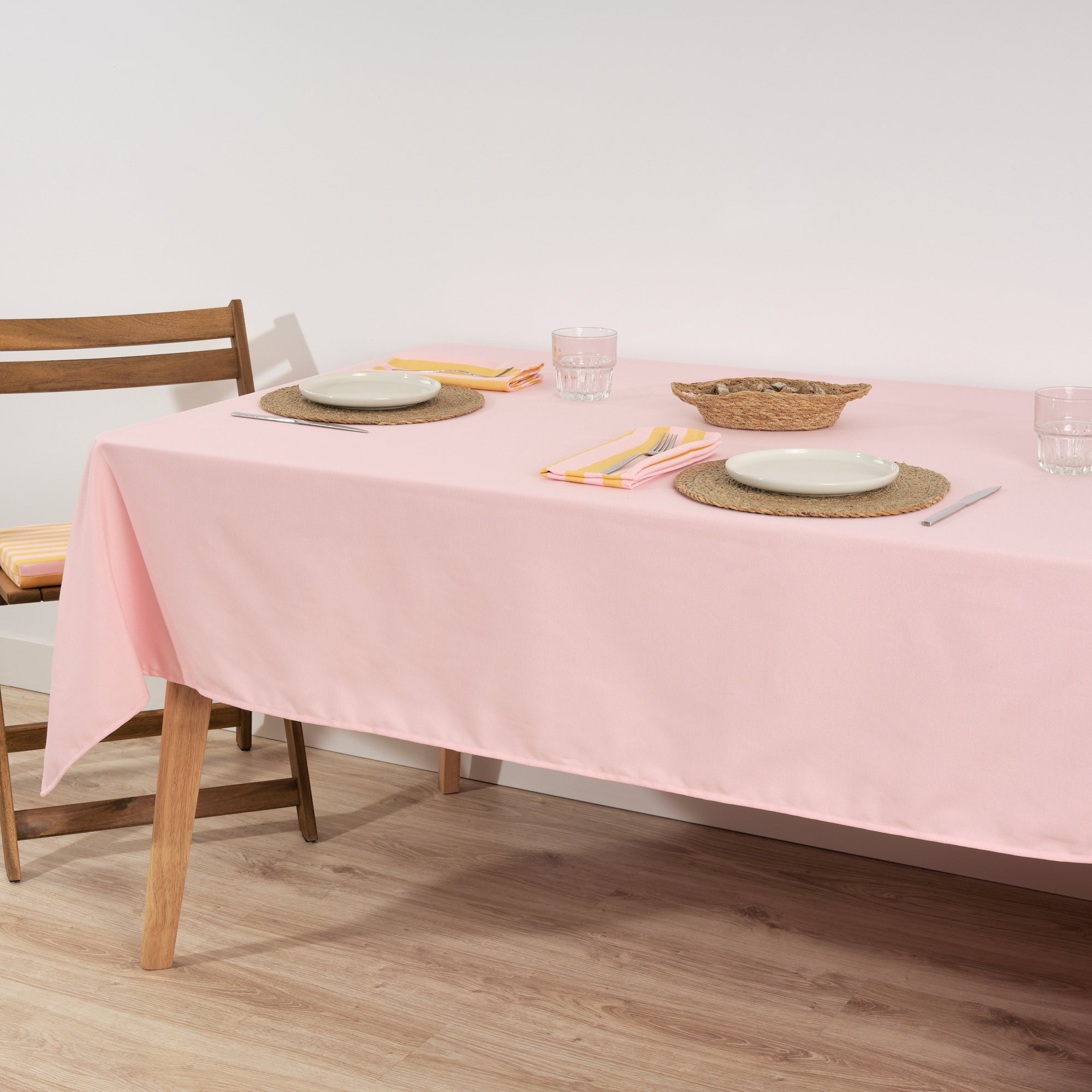 Lot de 2 serviettes Maglia Pink Stripe et Yema 45x45 cm