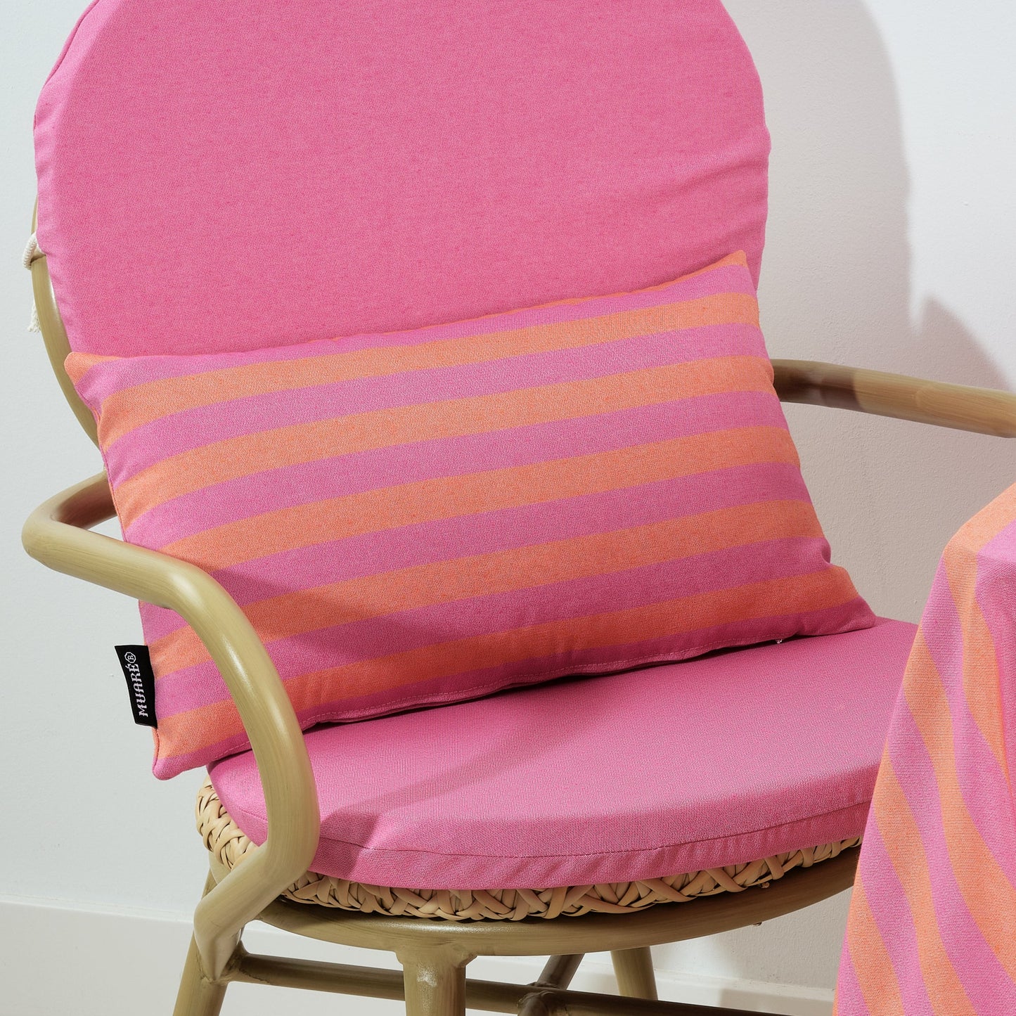 Cojín para silla de exterior Maglia Liso Fucsia 48x90 cm