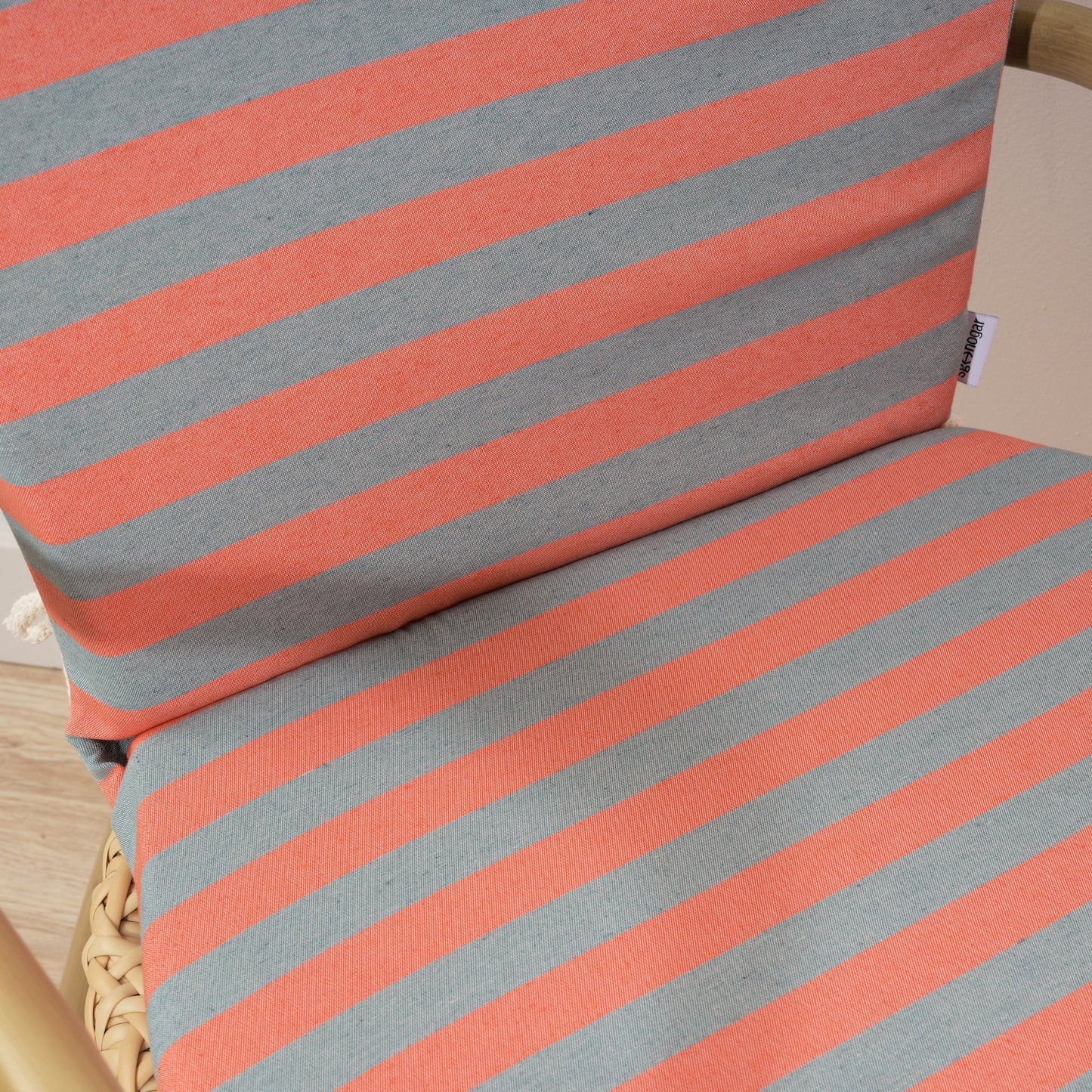 Cojín para silla de exterior Maglia Raya Naranja y Agua 48x90 cm