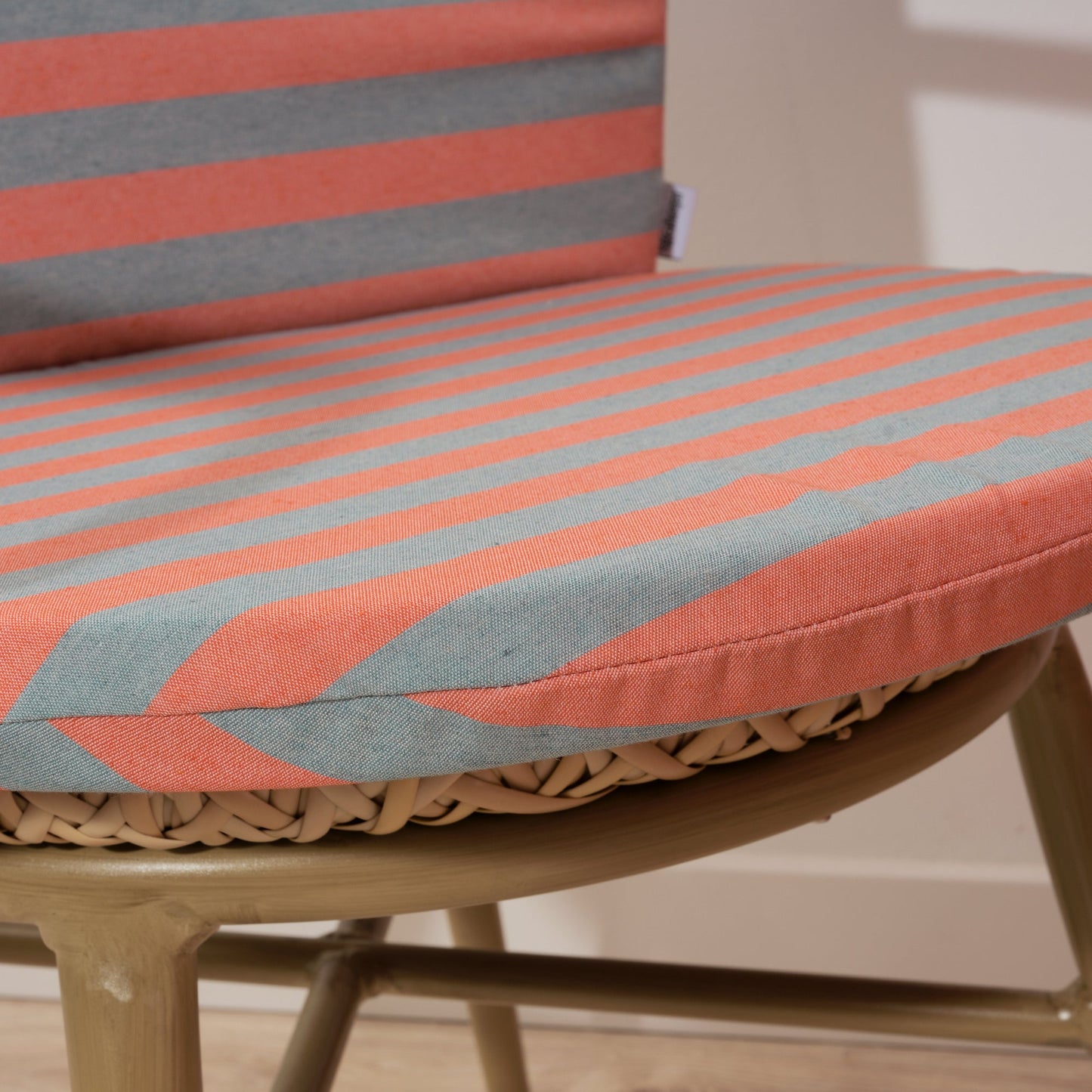 Cojín para silla de exterior Maglia Raya Naranja y Agua 48x90 cm