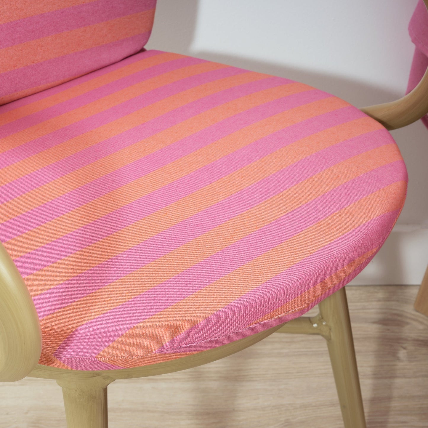 Cojín para silla de exterior Maglia Raya Fucsia y Naranja 48x90 cm