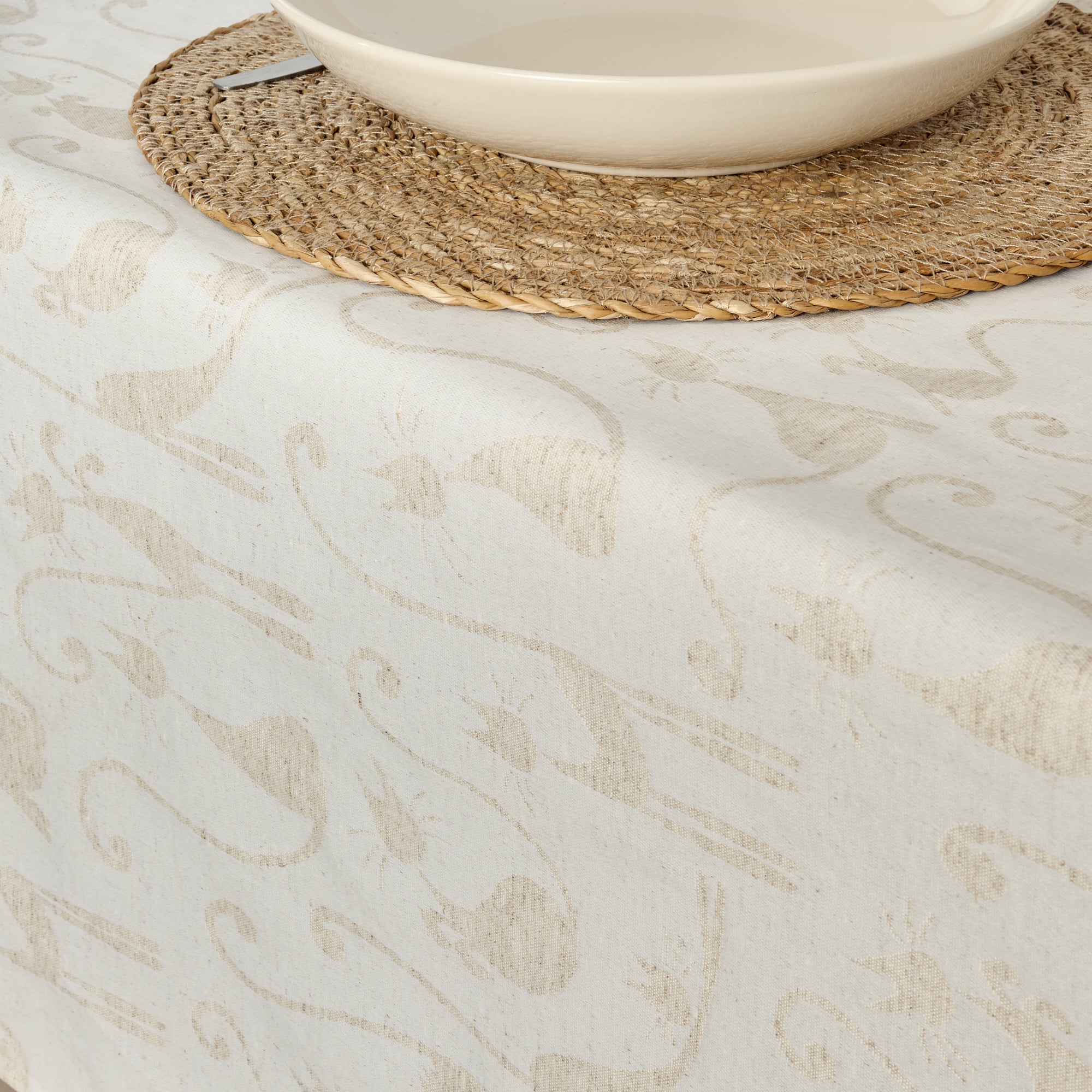 Acacia 2342 Linen jacquard stain-resistant tablecloth