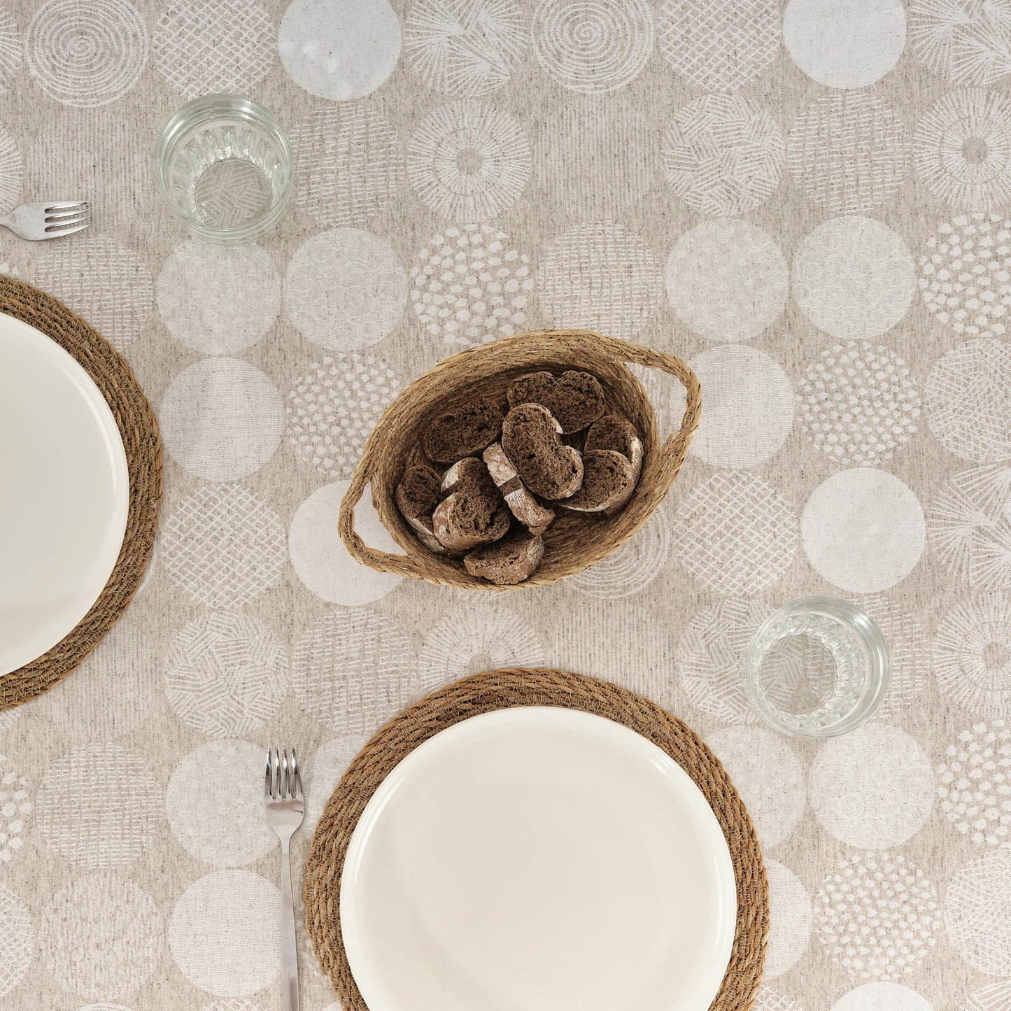 Mantel antimanchas jacquard Acacia 3115 Lino