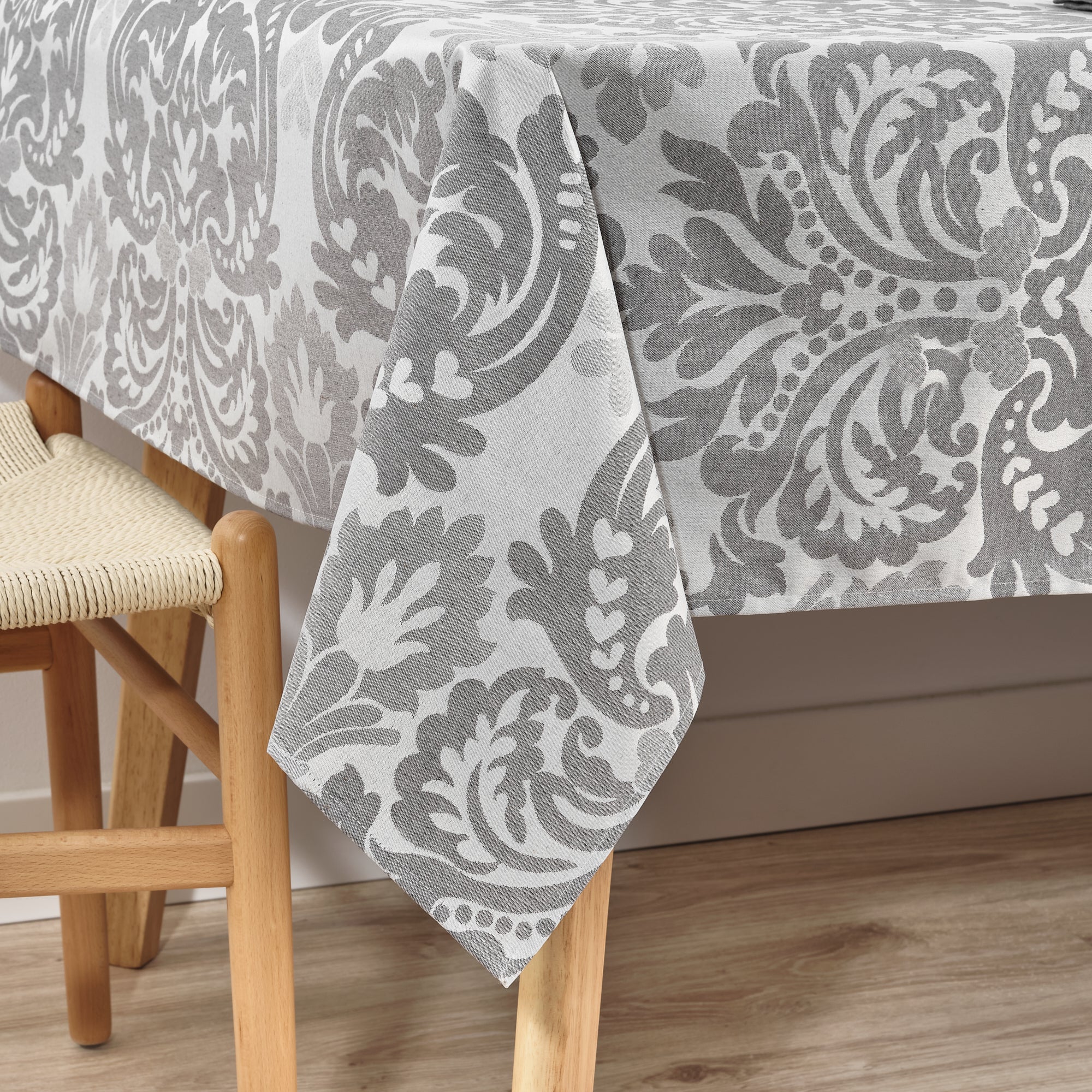 Nappe jacquard antitache Alamo 4033 Gris Perle