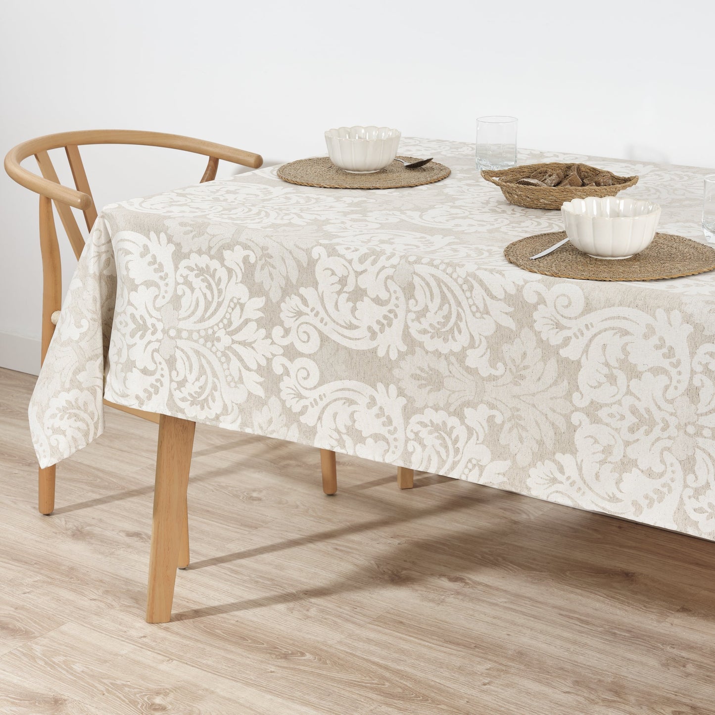 Alamo 4033 Linen jacquard stain-resistant tablecloth