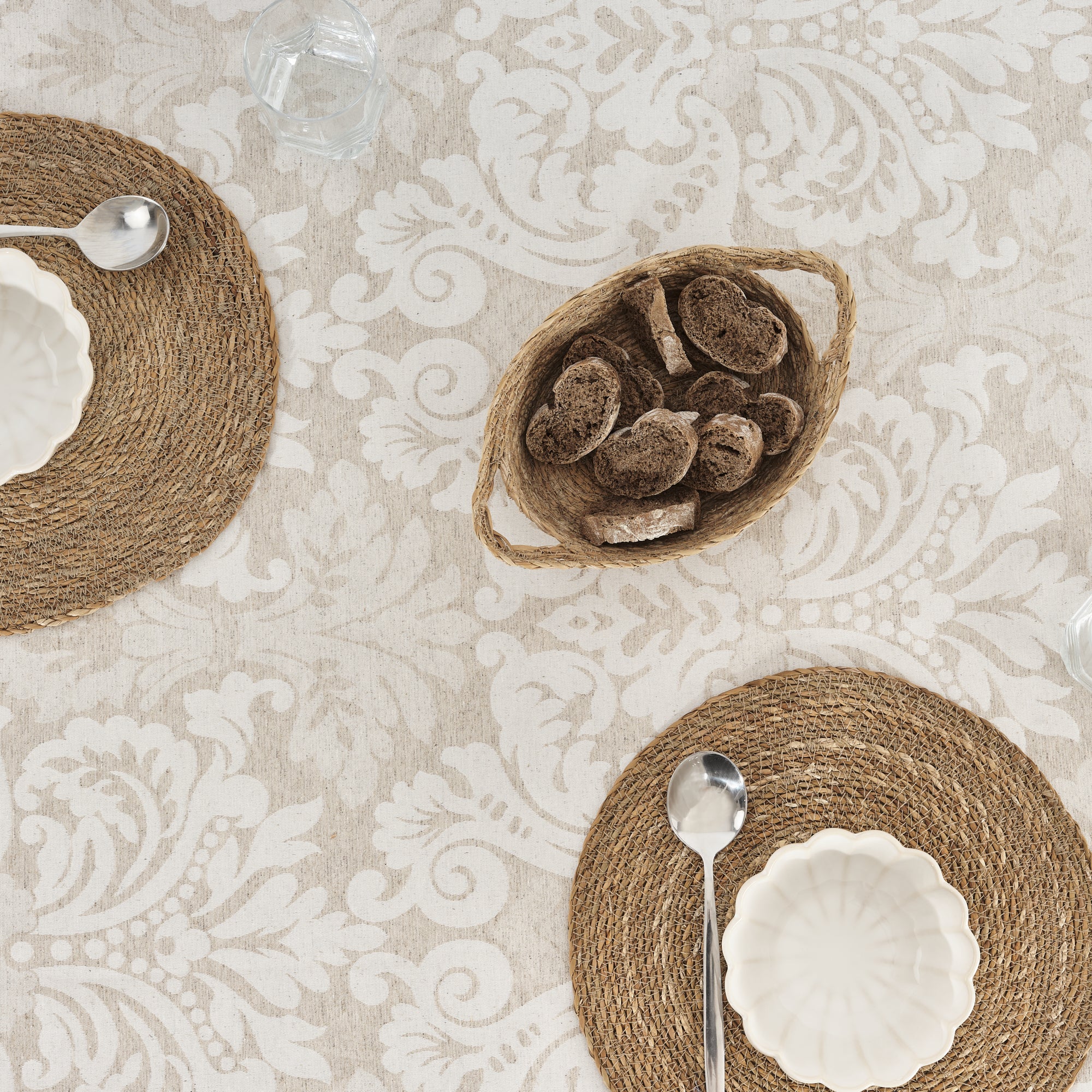 Alamo 4033 Nappe jacquard en lin antitache