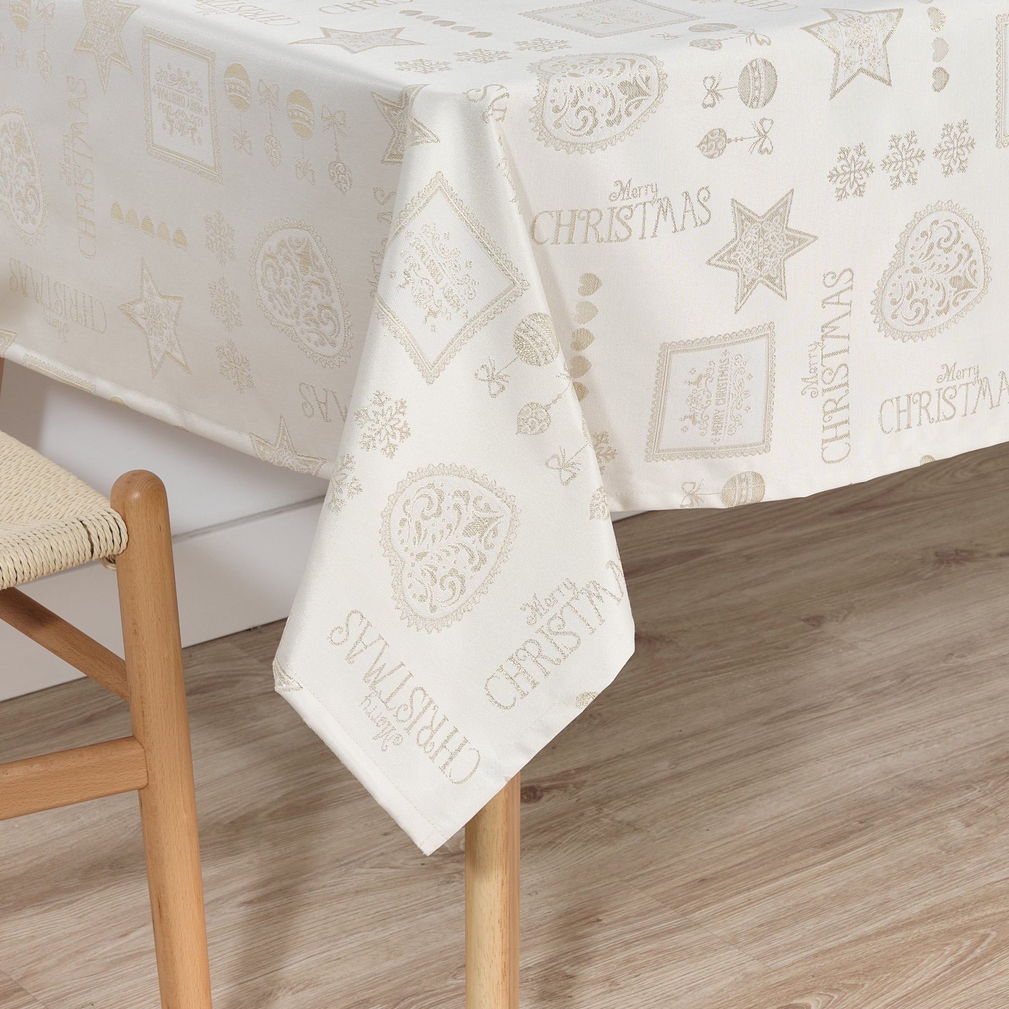 Nappe en tissu jacquard fil doré PSC4732A