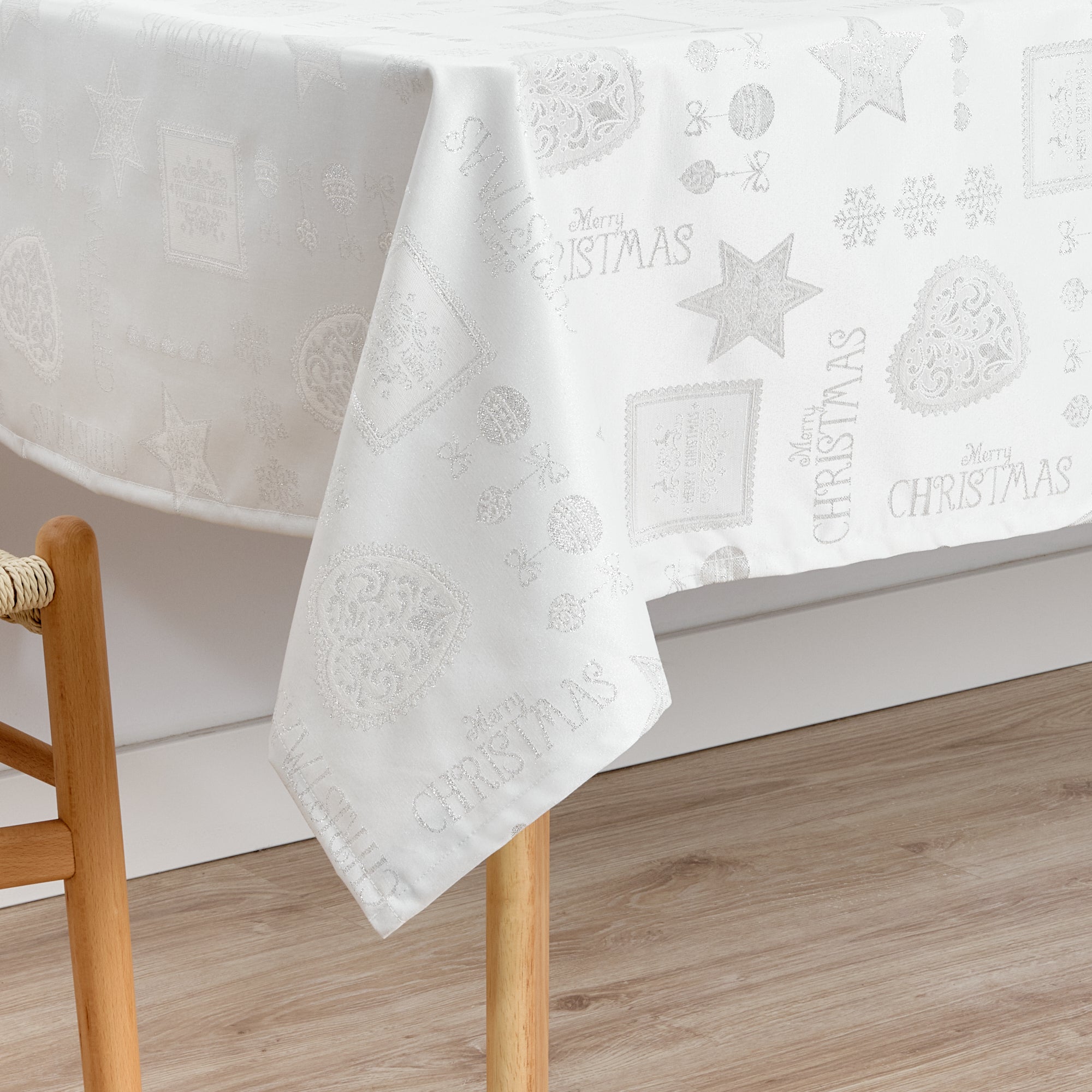Nappe en tissu jacquard fil argent PSC4732A