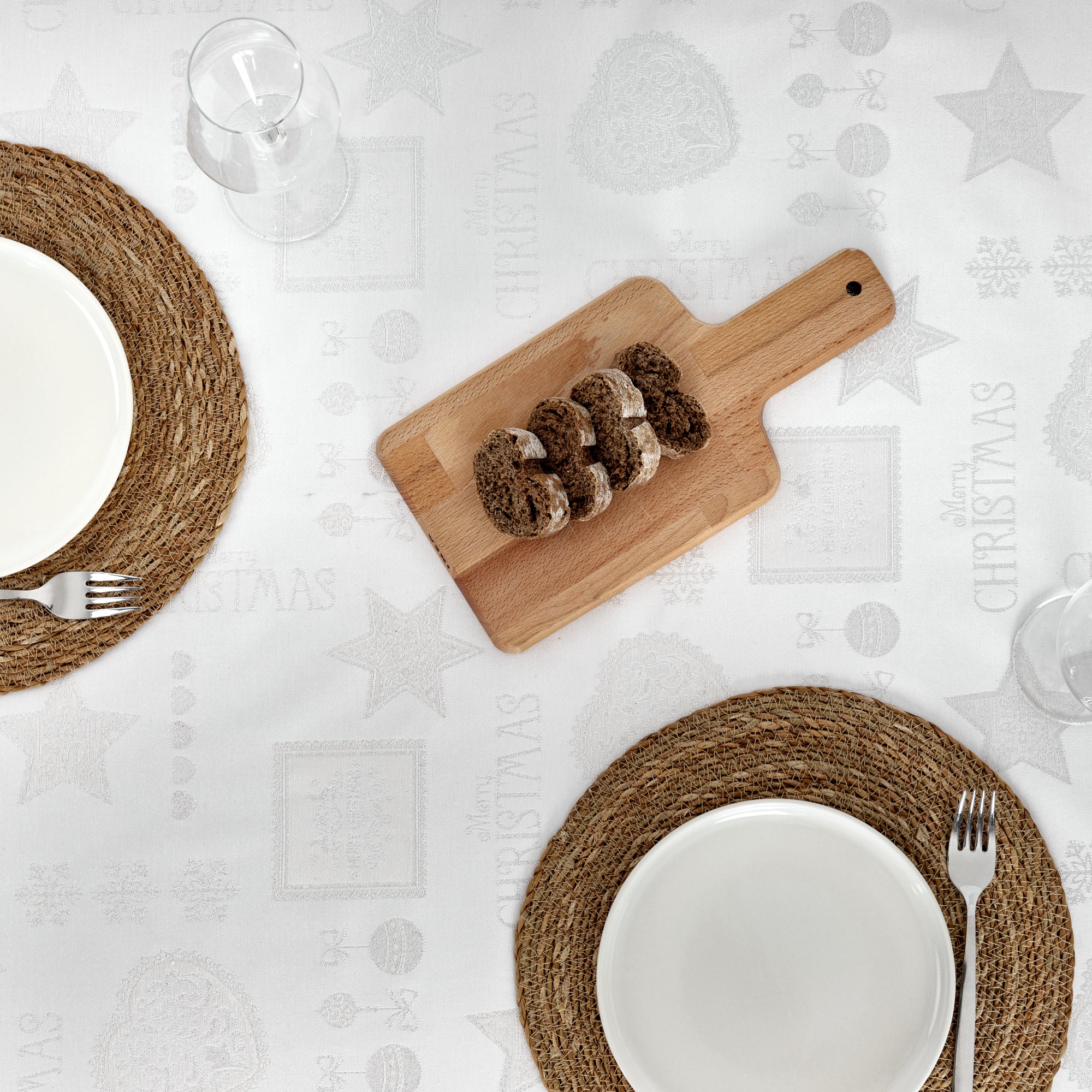 Nappe en tissu jacquard fil argent PSC4732A