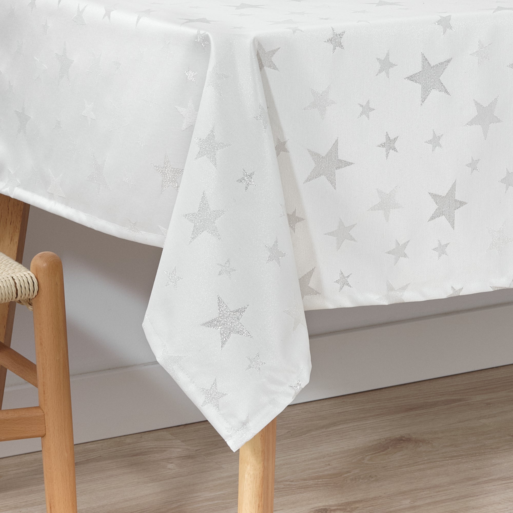 Nappe en tissu jacquard fil argent PSC4736A