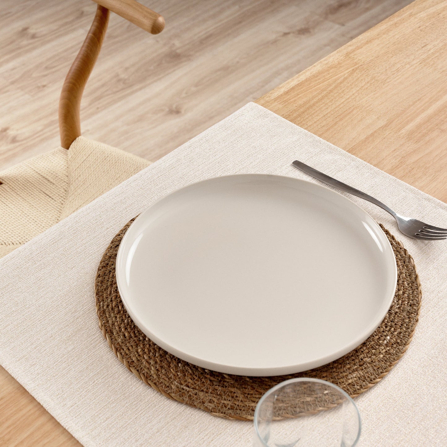 Chemin de table jacquard fil doré R17948 45x140 cm