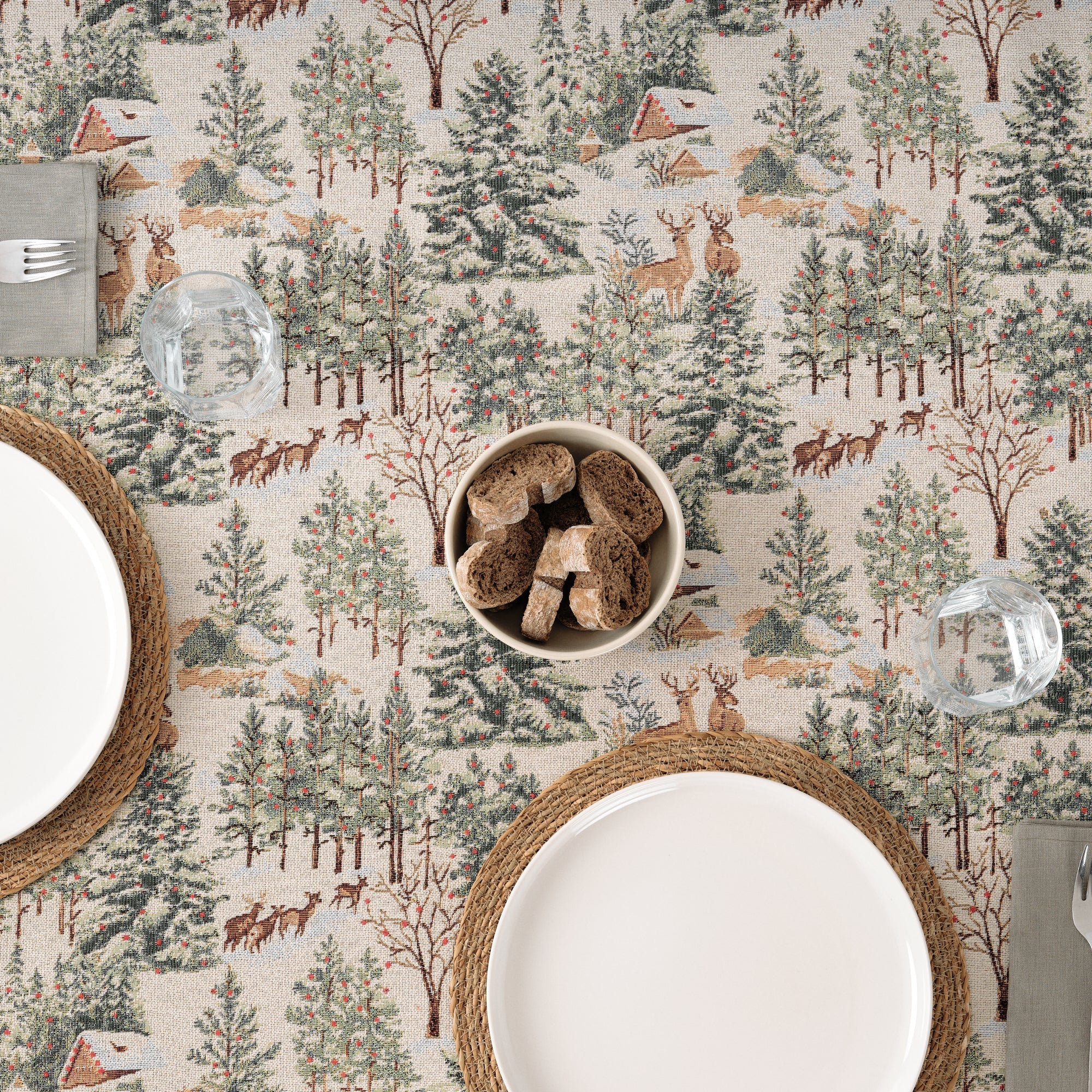 Premium Jacquard Stain-Resistant Tablecloth 33722B