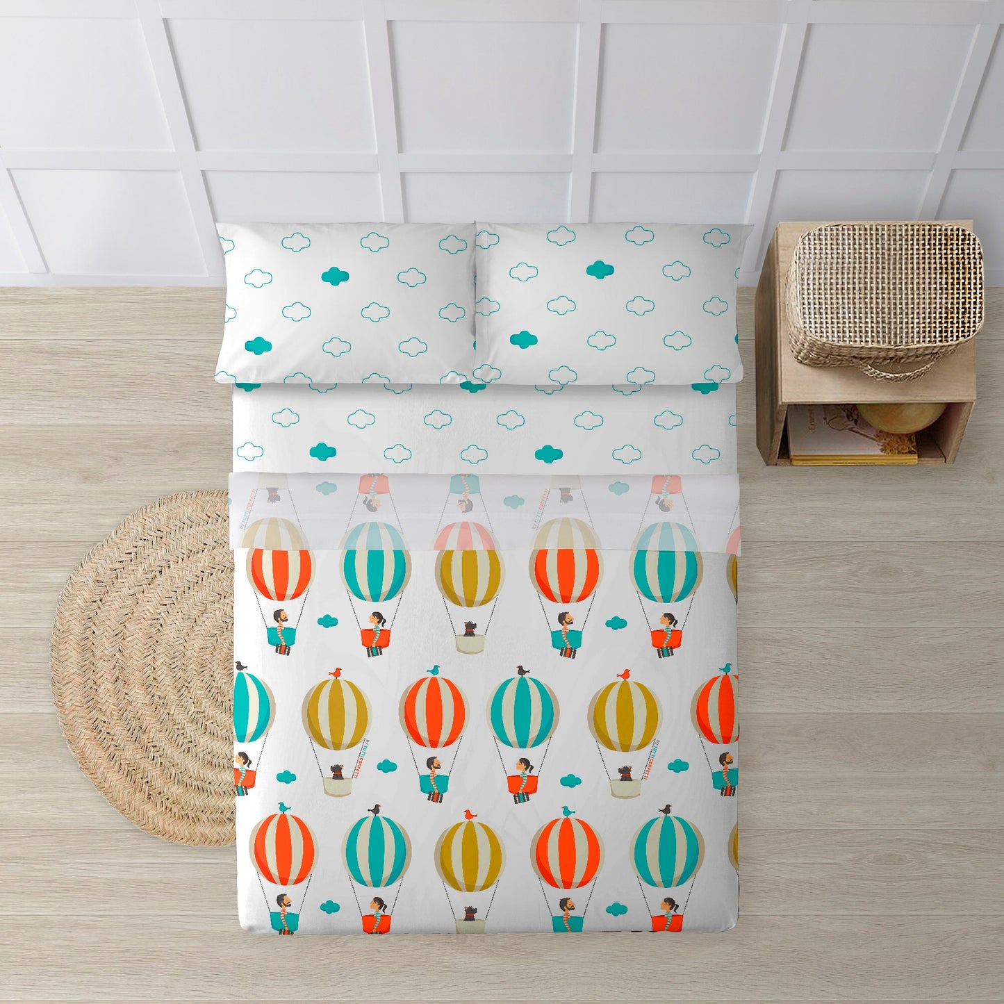 Ensemble de draps 100% coton Ballons