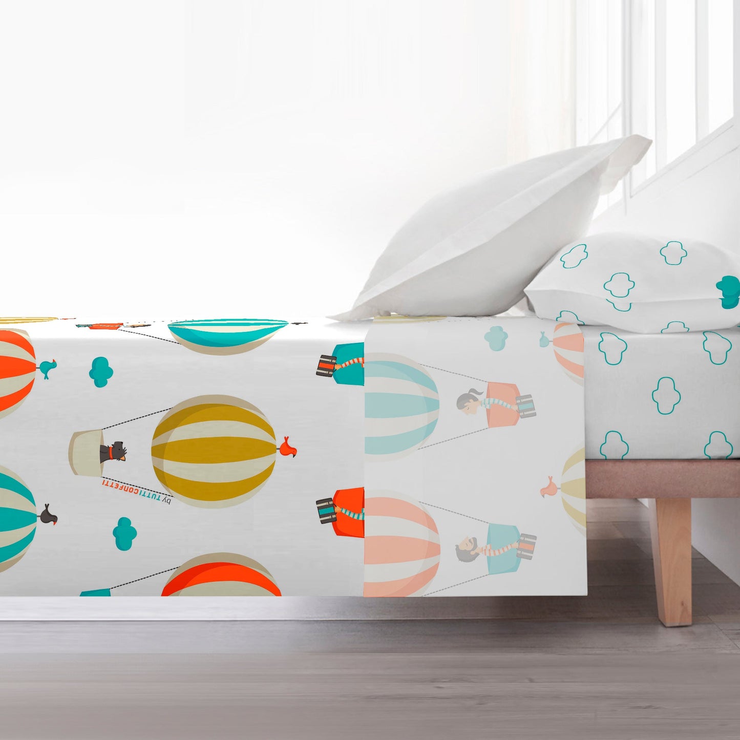 Ensemble de draps 100% coton Ballons