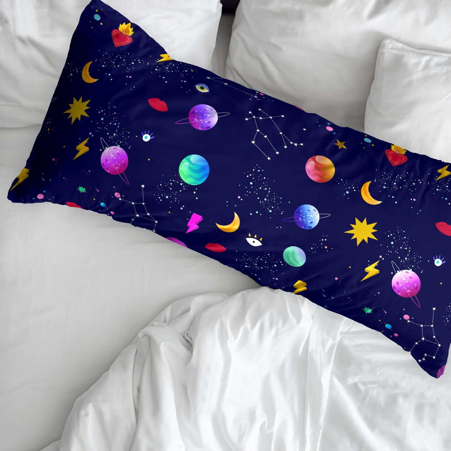Taie d'oreiller 100% coton Bleu Cosmos