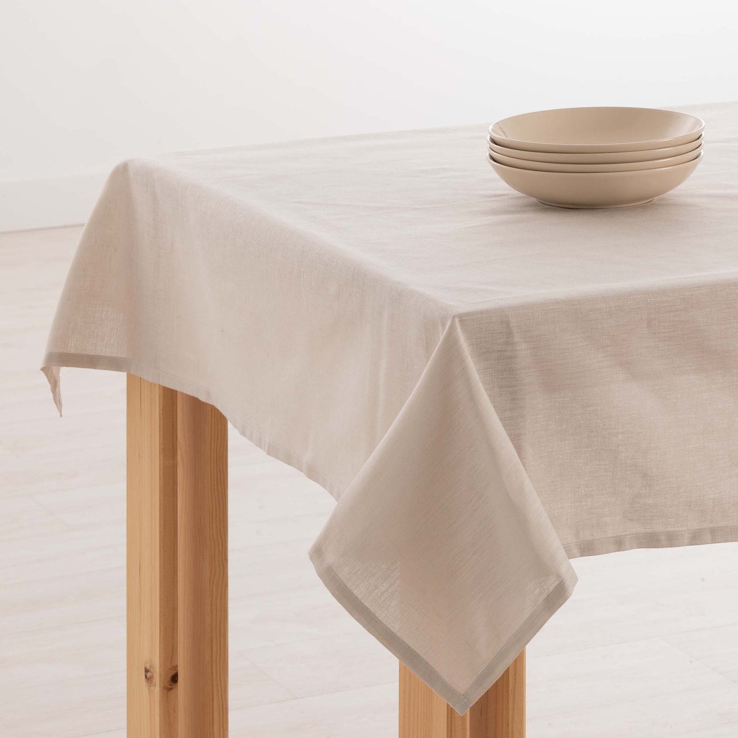 Mantel hidrofugo antimanchas Lino 100% Light Grey