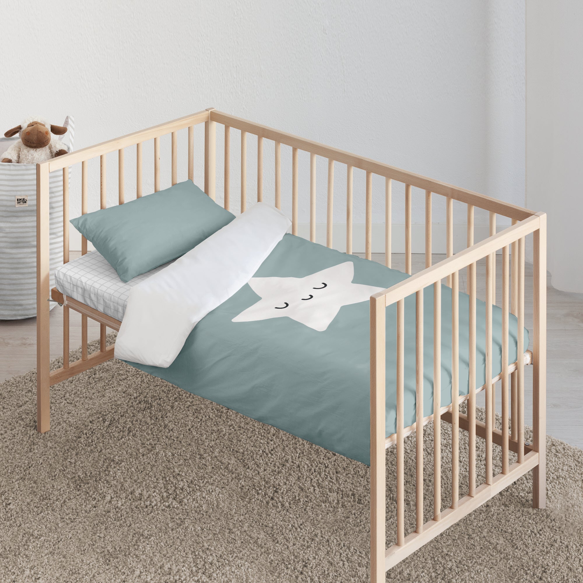 Housse de couette berceau Nadir Bleu