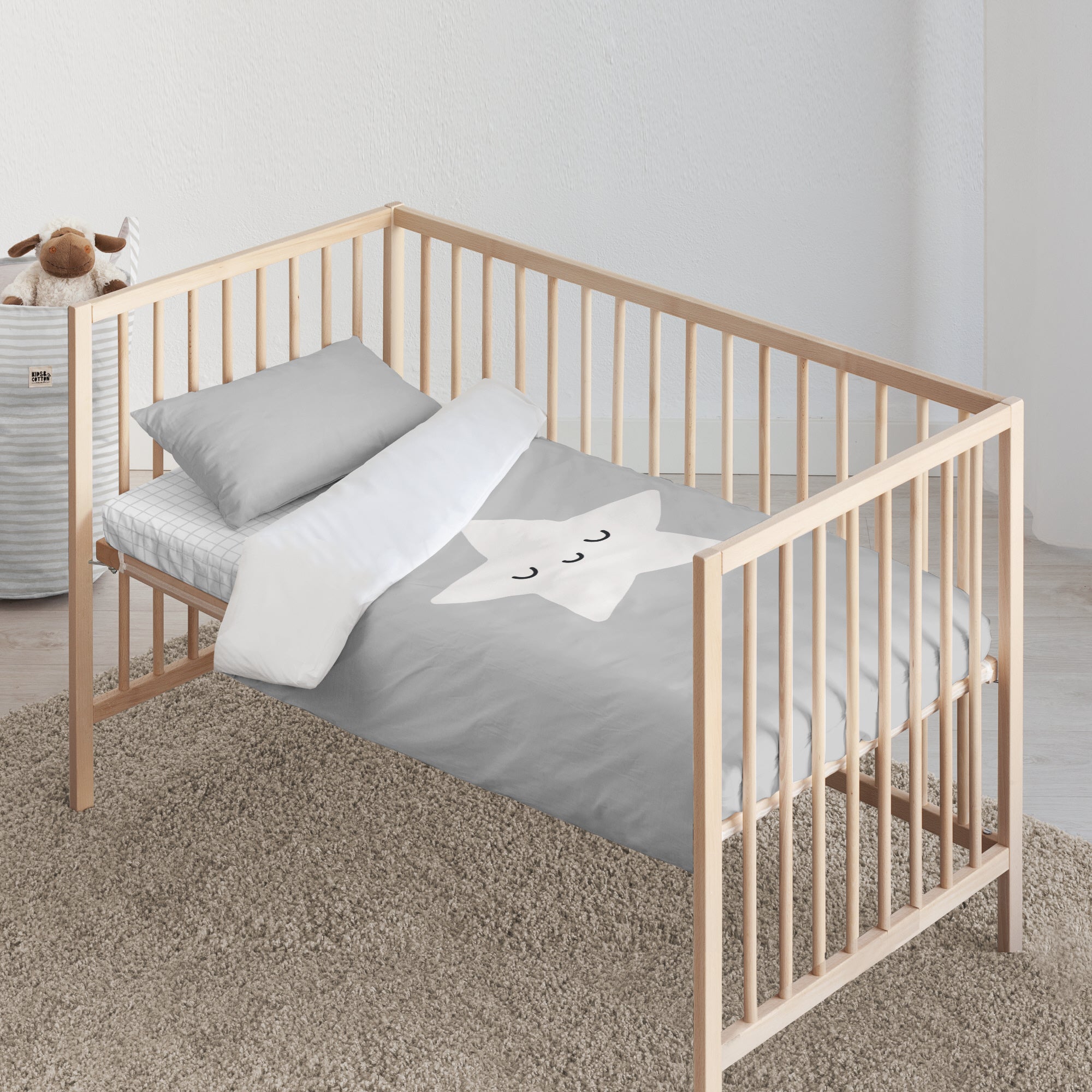 Housse de couette berceau Nadir Gris