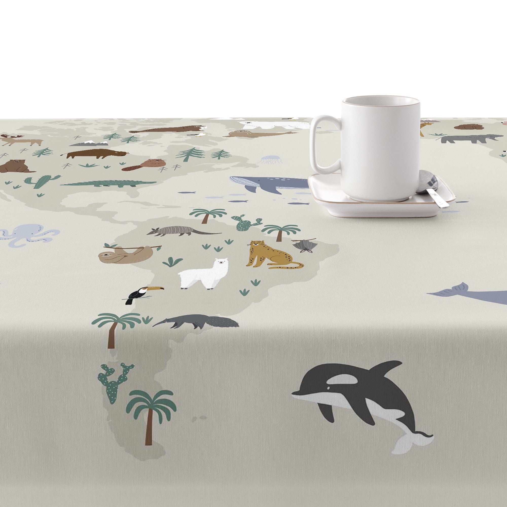 Maui 100% Cotton Stain Resistant Tablecloth
