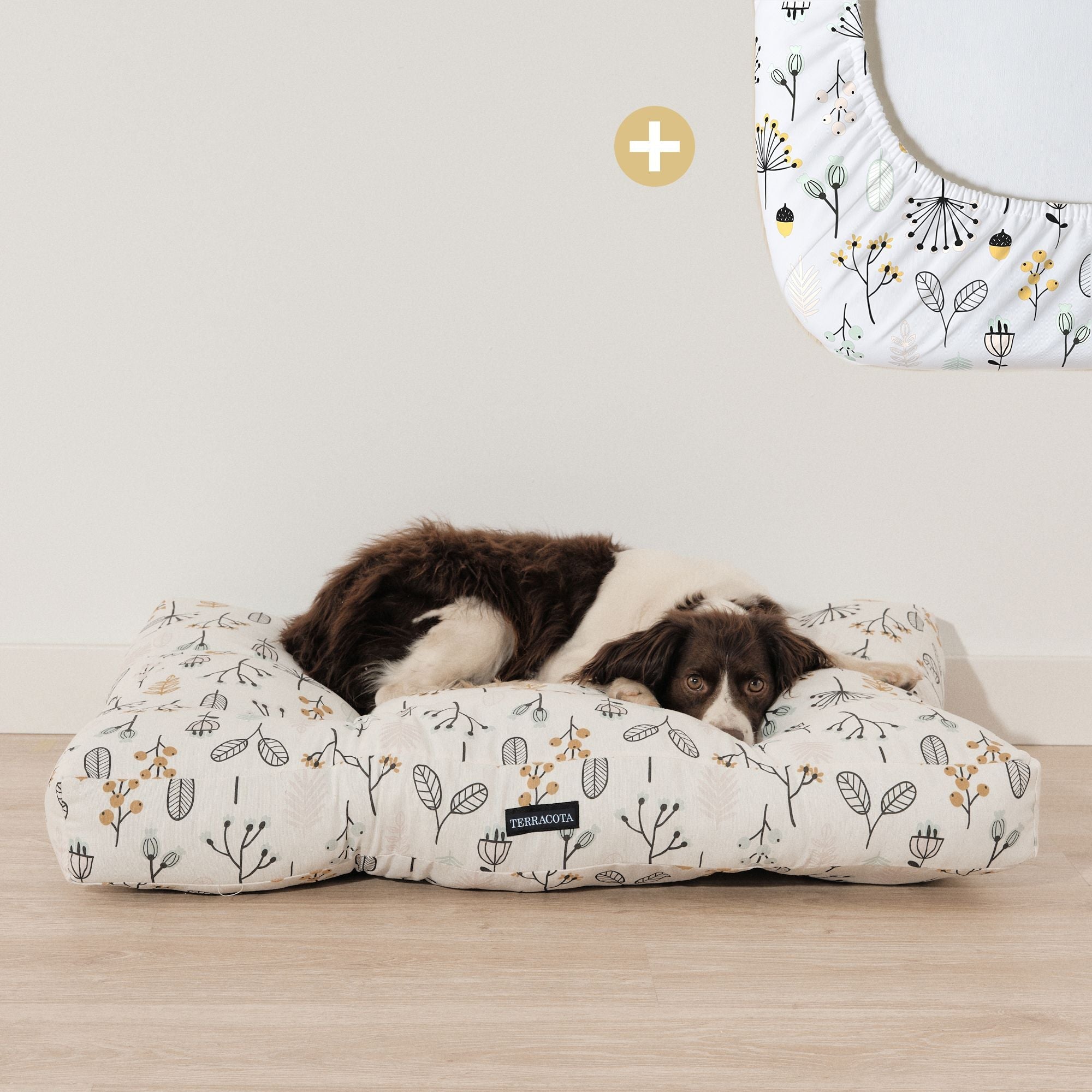 Pack cama para mascota + Protector antimanchas SANTORINI RED.