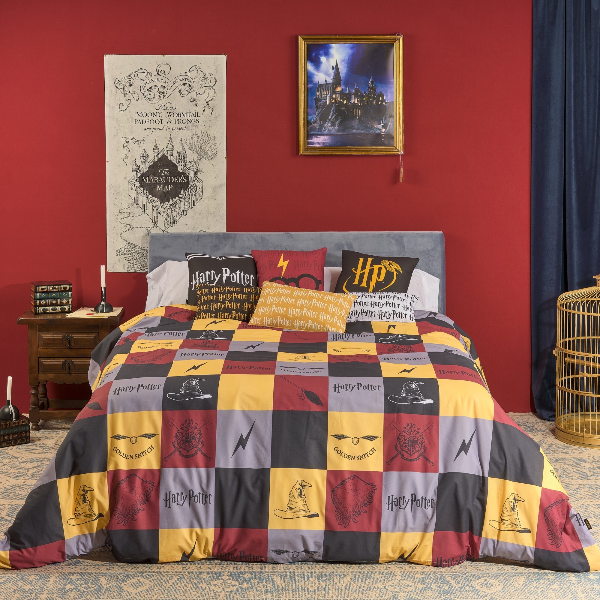 100% cotton duvet cover Hogwarts checkered