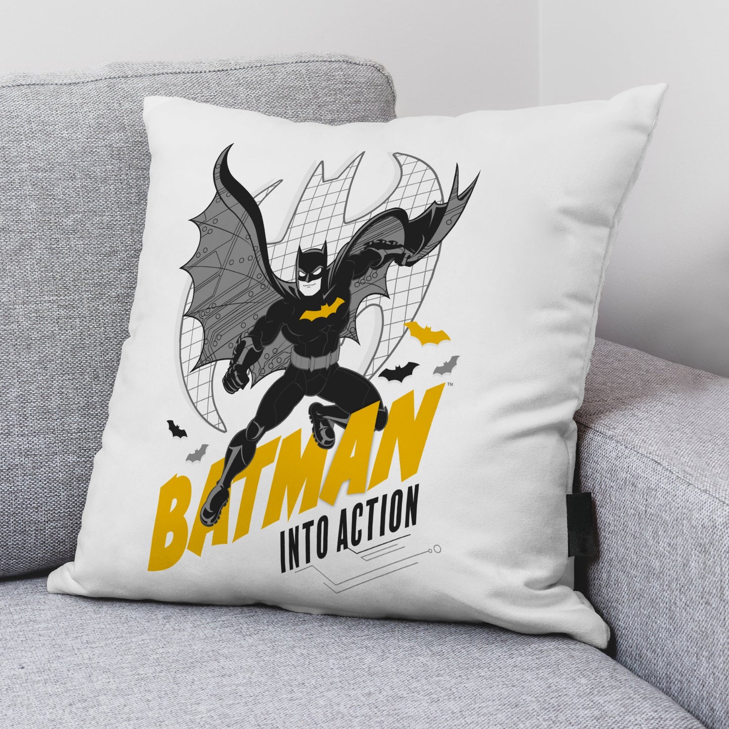 Funda de cojín 100% Algodón 45x45 cm Batman Comix 1B