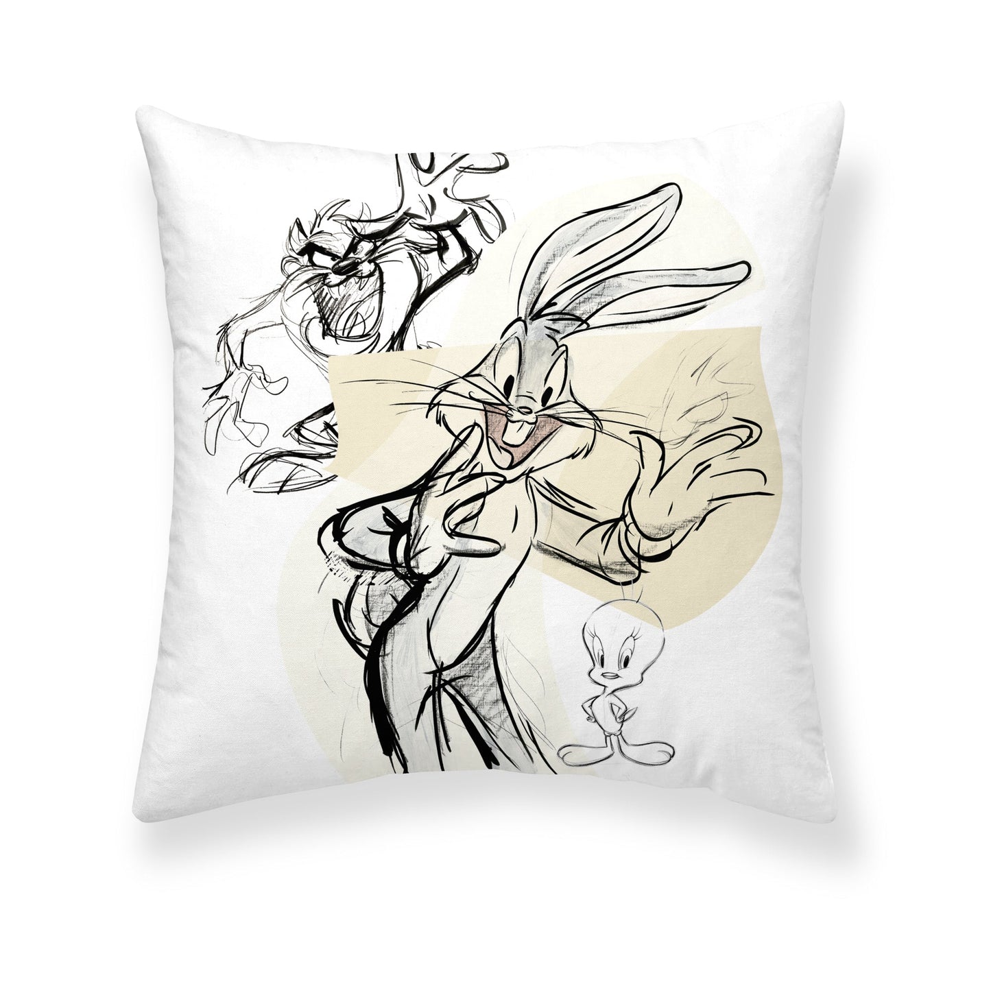 Funda de cojín 100% Algodón 45x45 cm Looney Sketch A