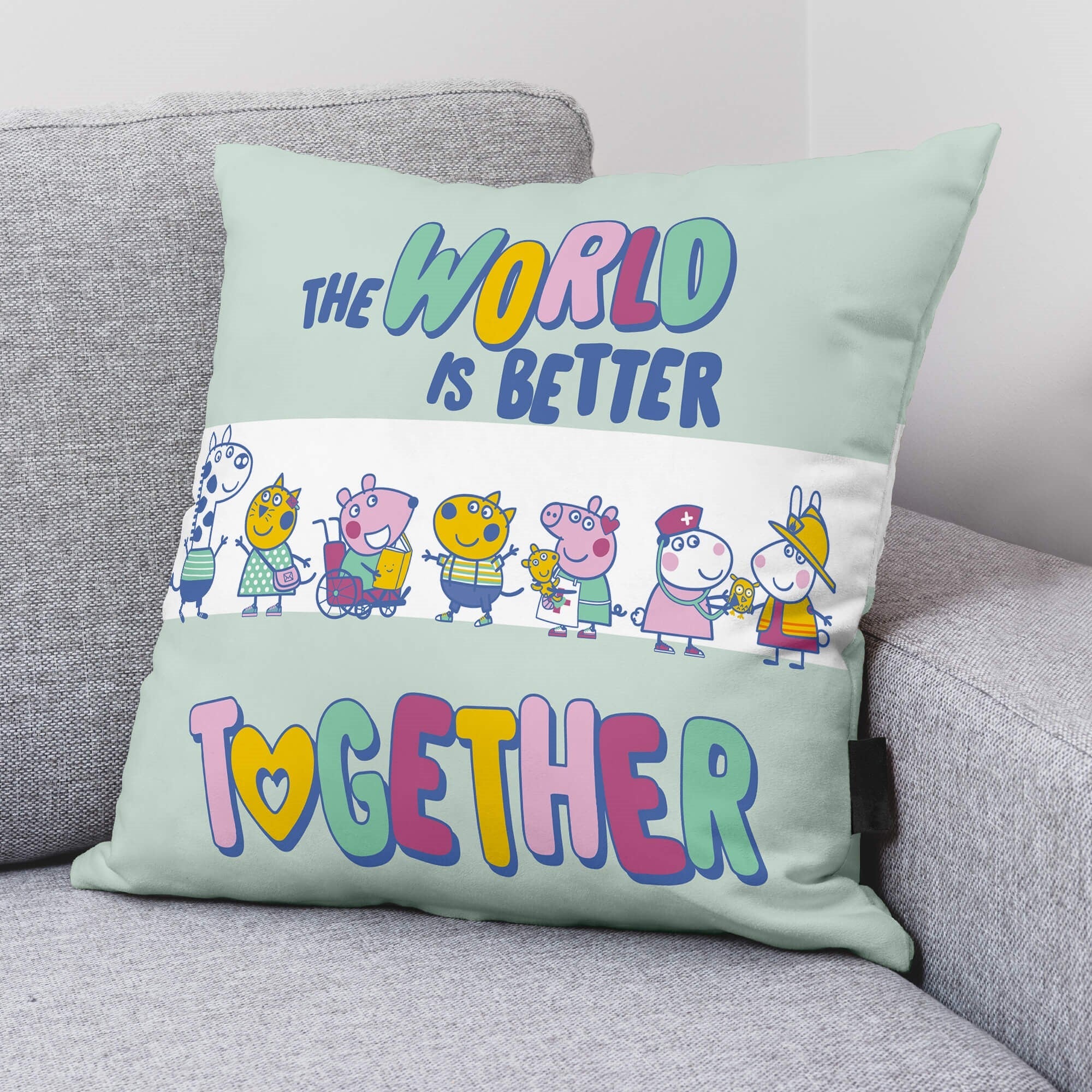 100% cotton cushion cover 45x45cm Together A