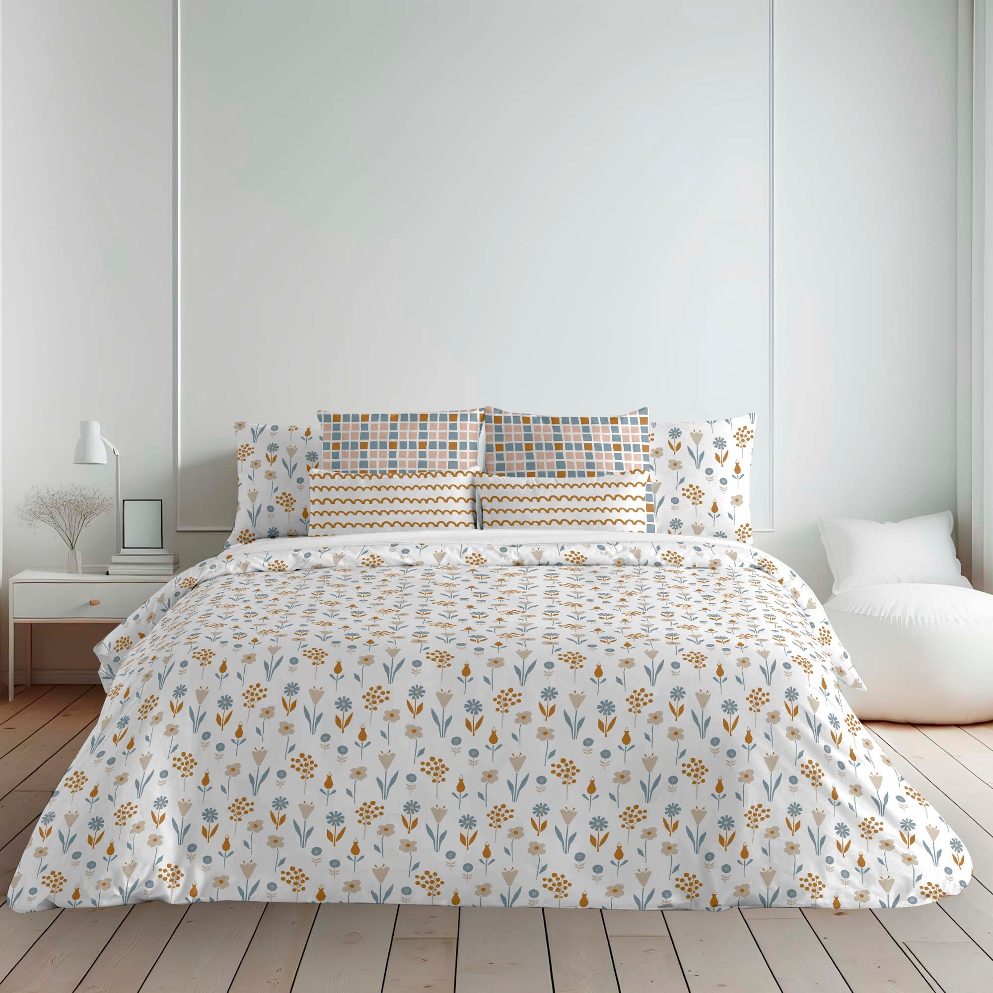 Duvet cover with buttons 100% cotton Alkamar