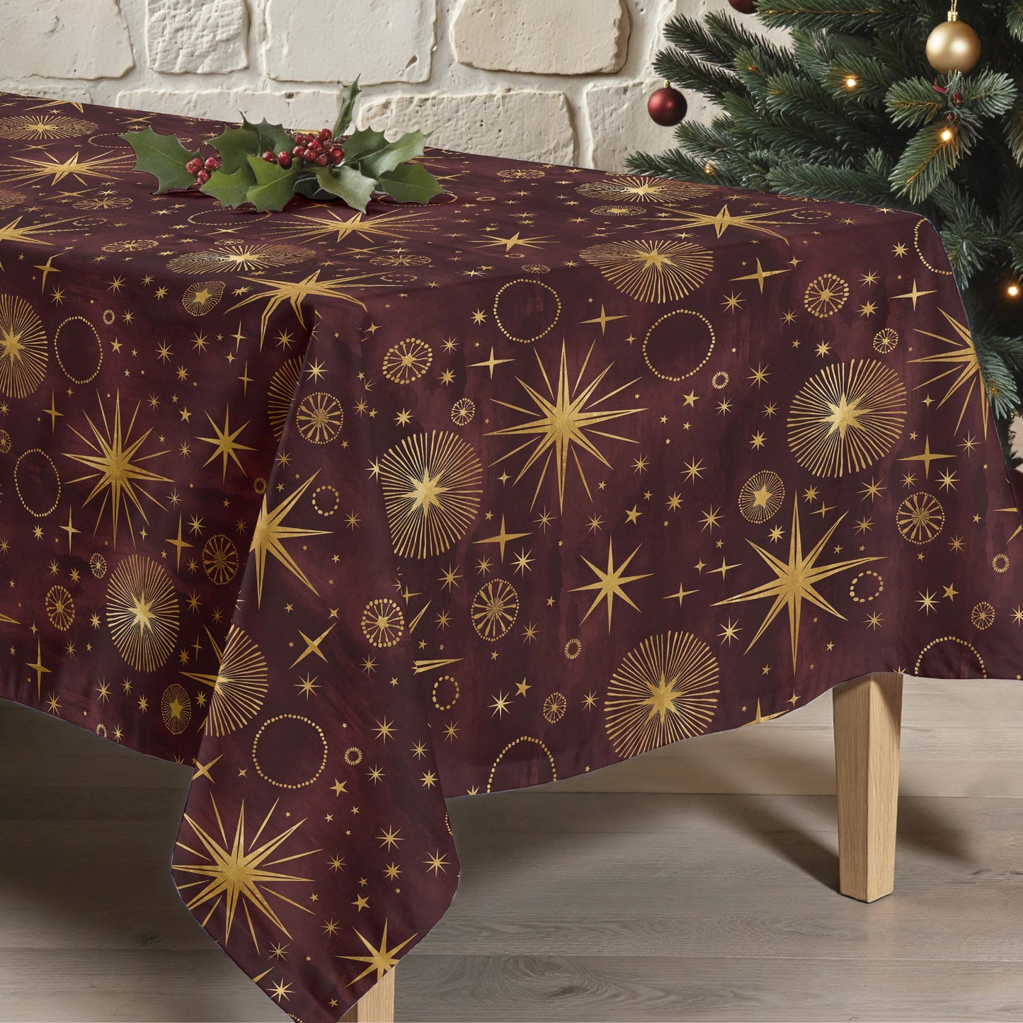 Mantel antimanchas Christmas Cielo Rojo
