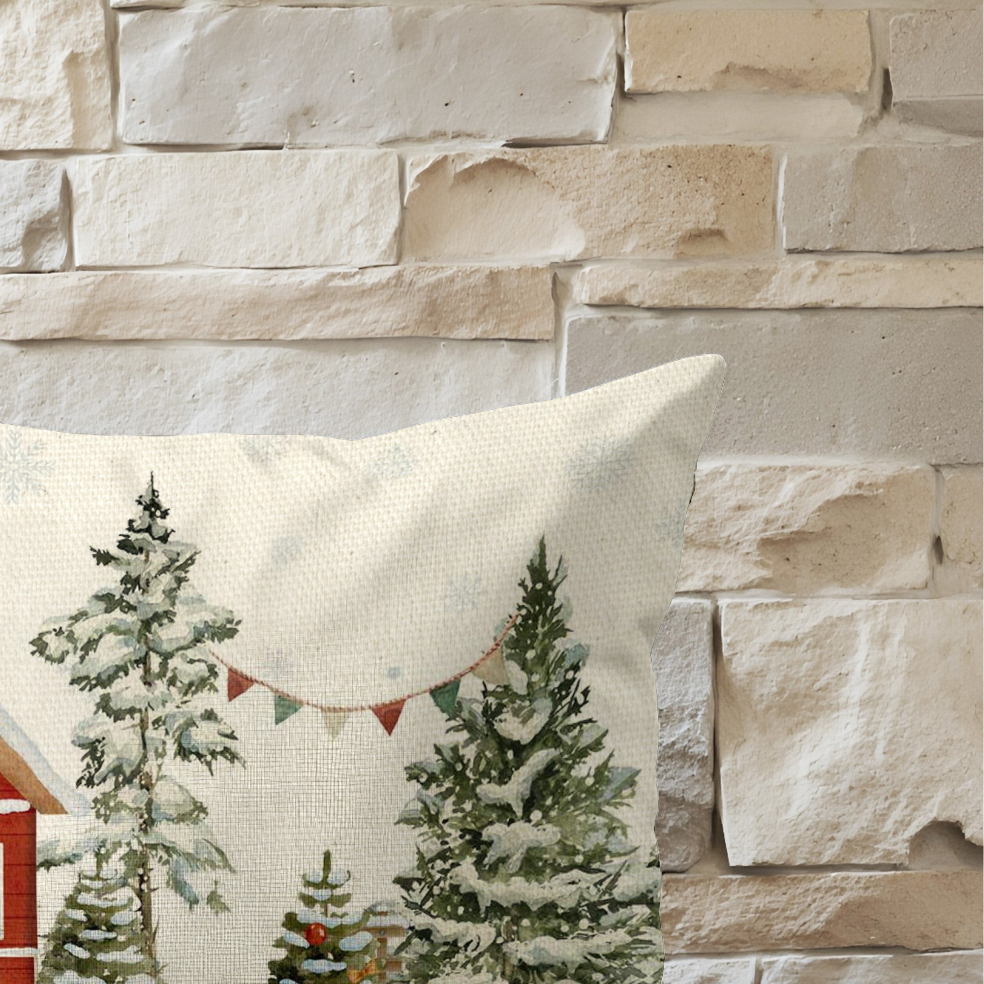 Funda de cojín 100% algodón Christmas House C 30x50 cm