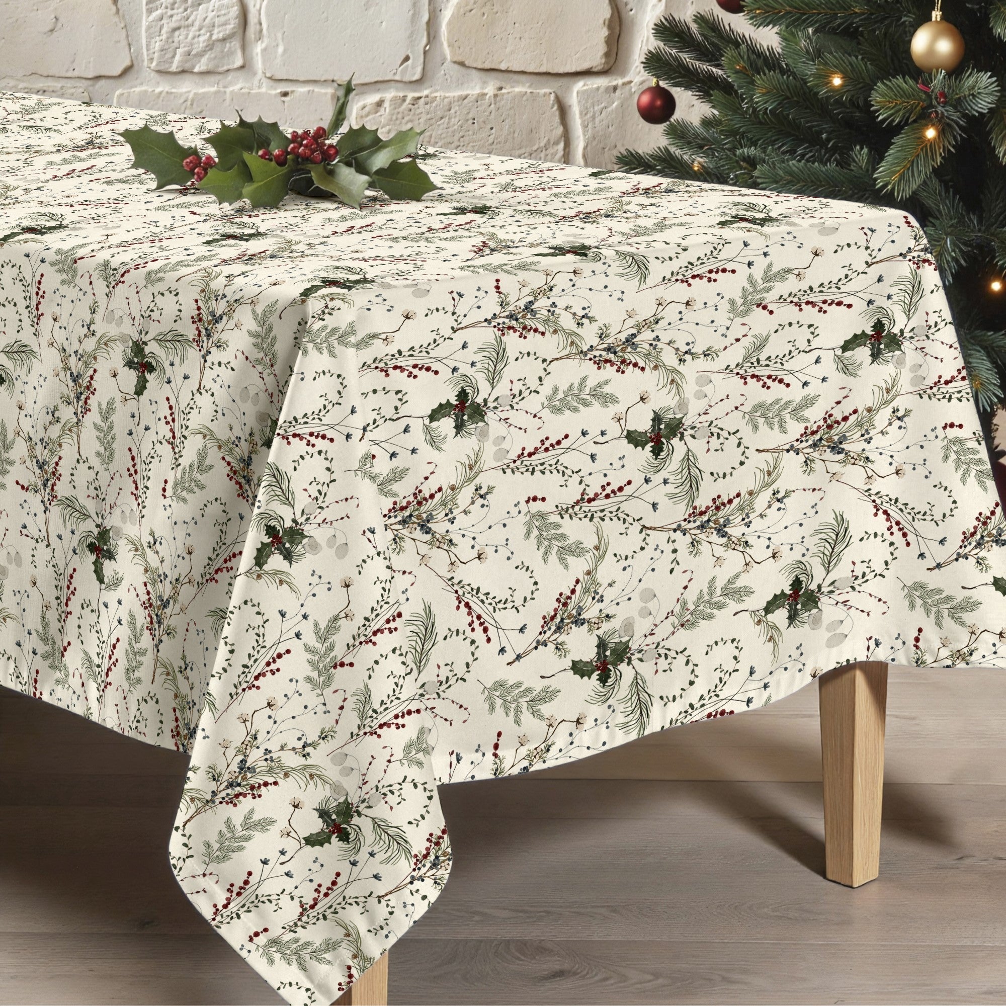 Mantel antimanchas Christmas Muérdago 2