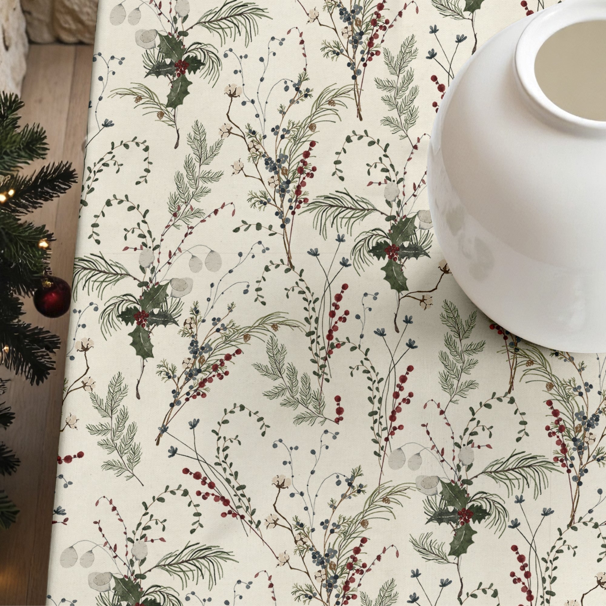 Mantel antimanchas Christmas Muérdago 2