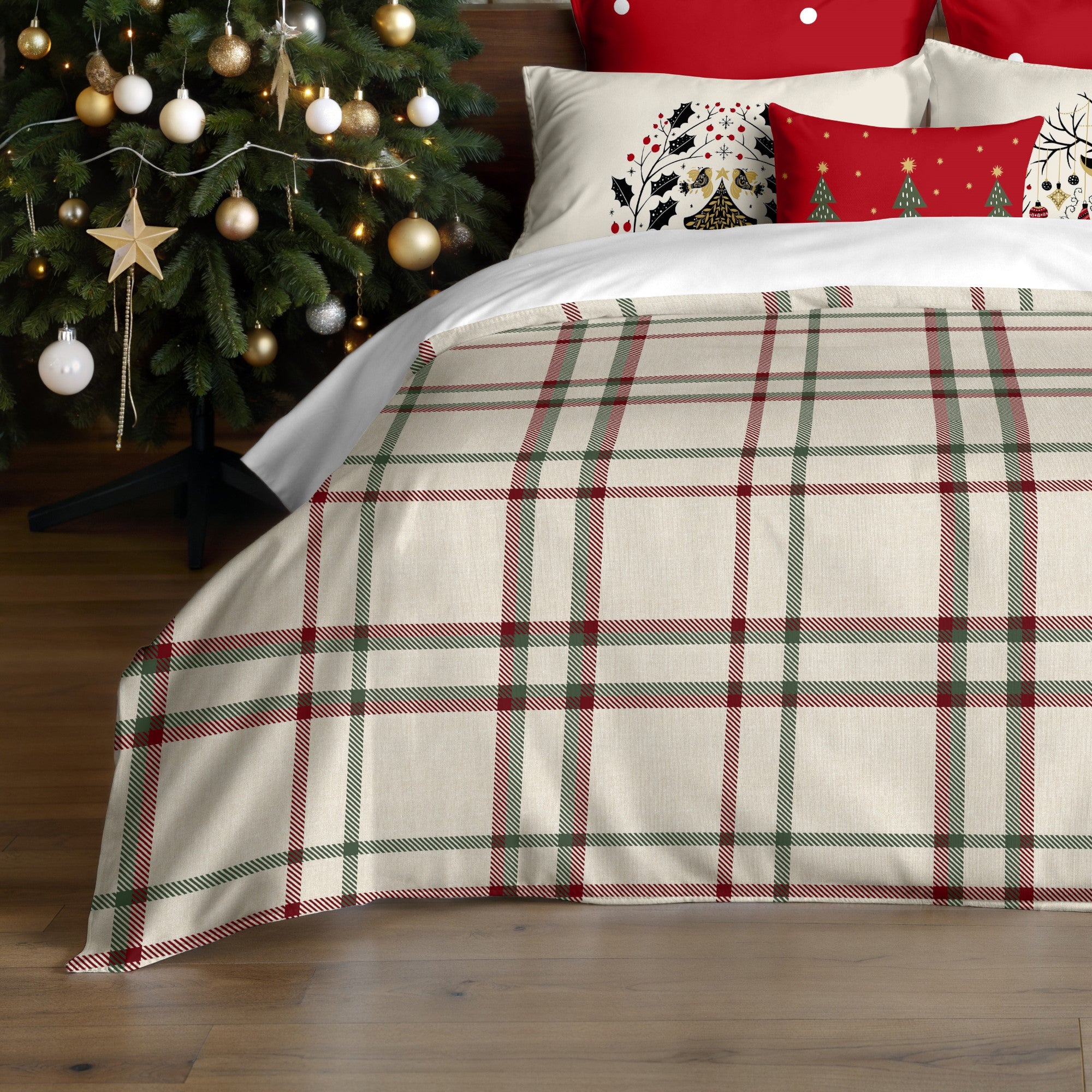 Housse de couette à clics 100% coton Images de Noël