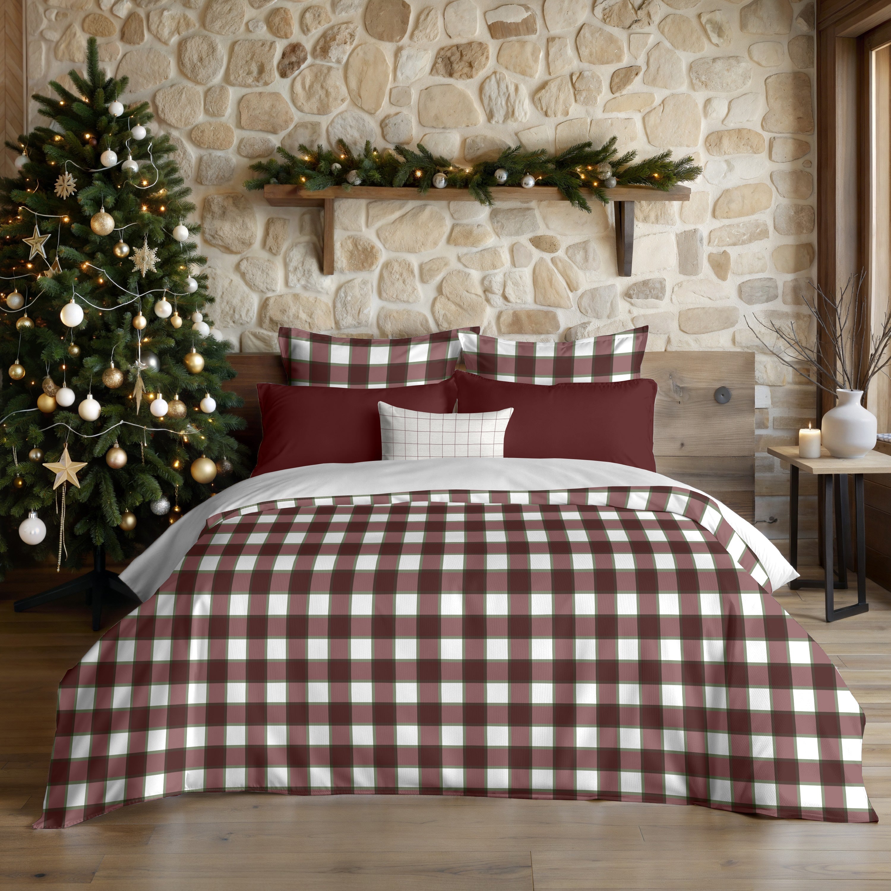 Funda nórdica con clicks Vichy Grande 100% algodón