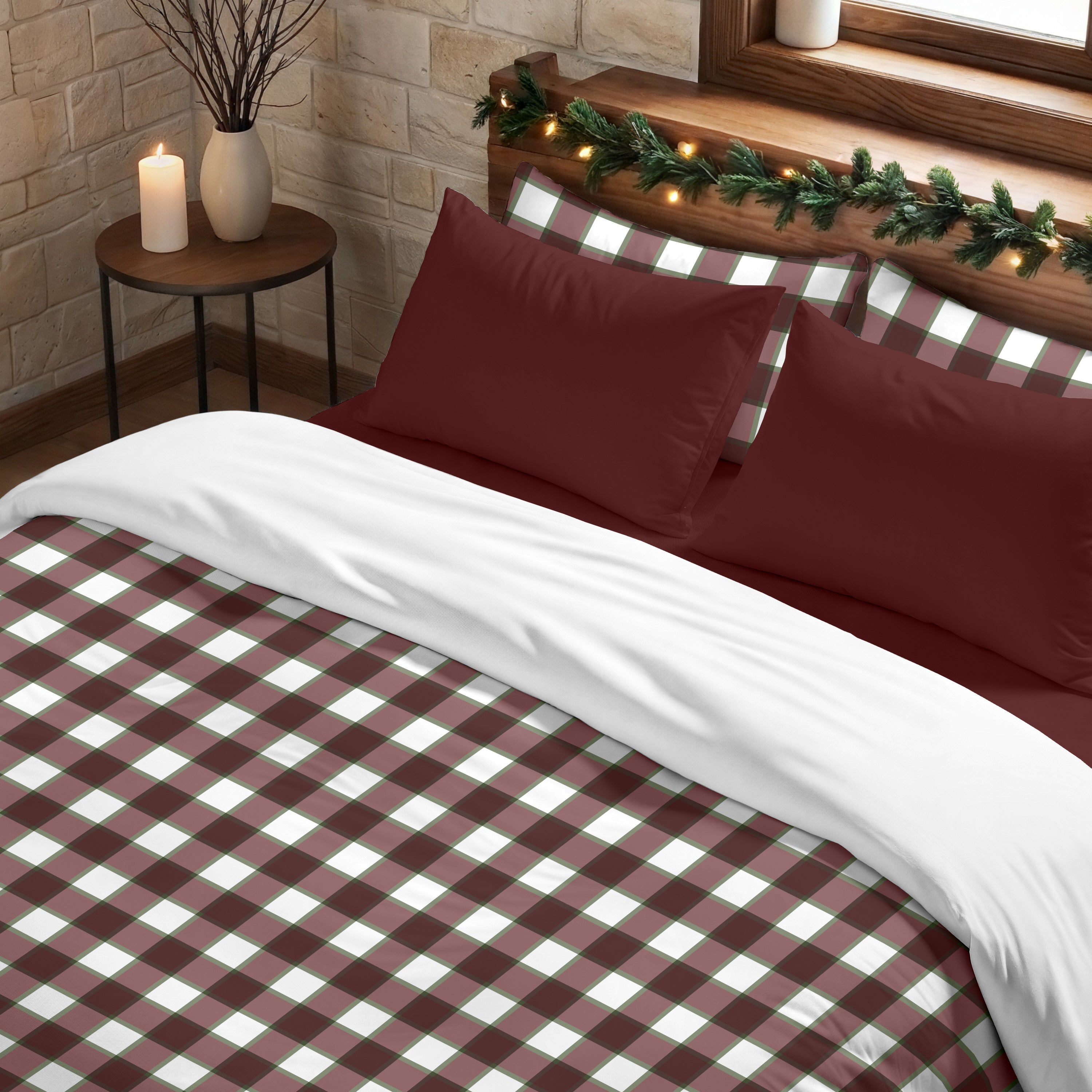 Funda nórdica con clicks Vichy Grande 100% algodón