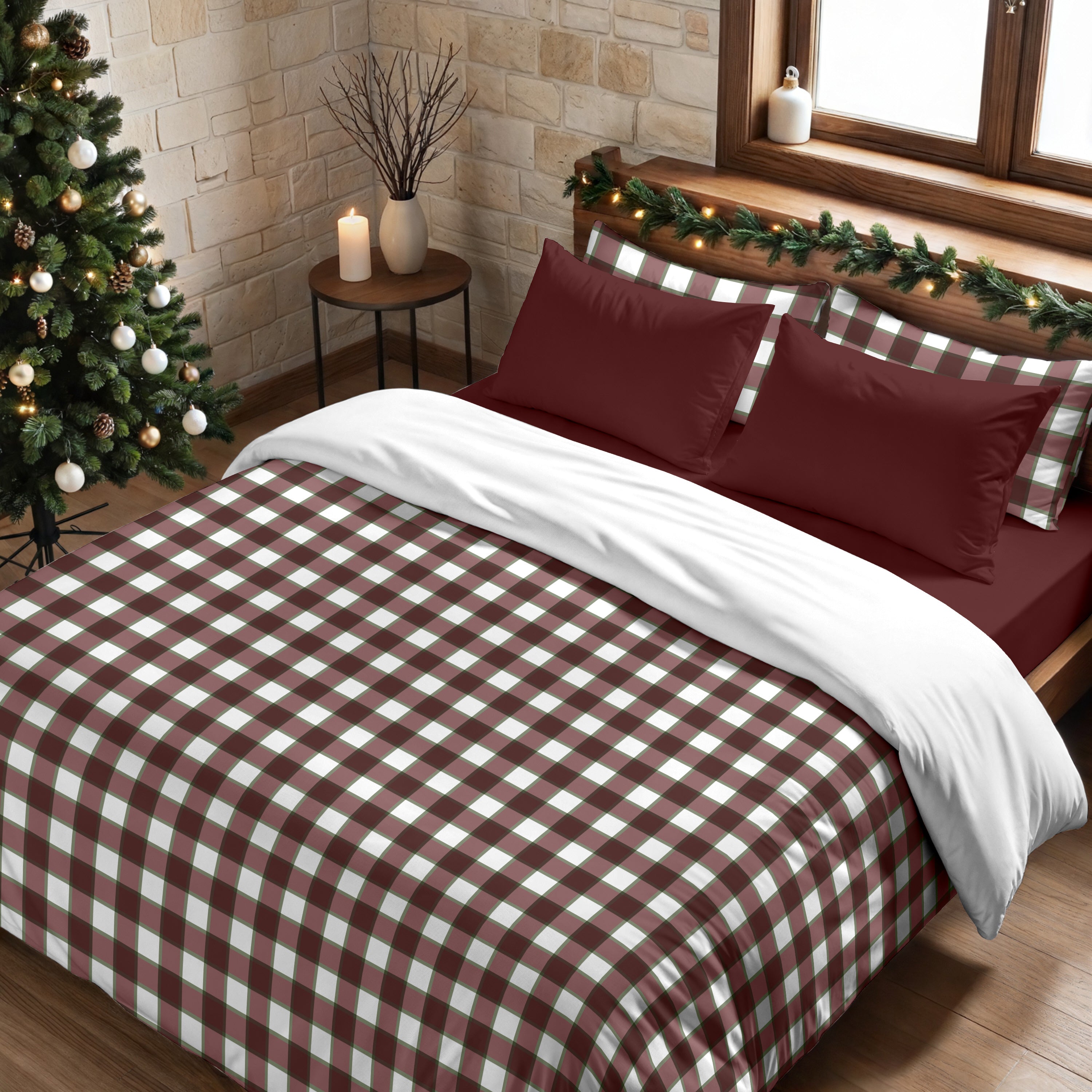 Funda nórdica con clicks Vichy Grande 100% algodón