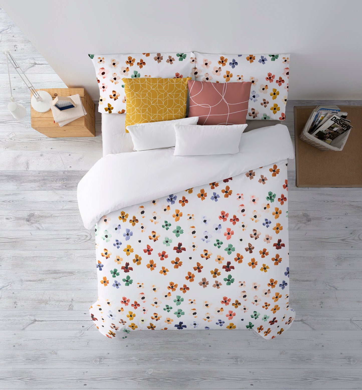 Housse de couette à boutons 100% coton Irène 5