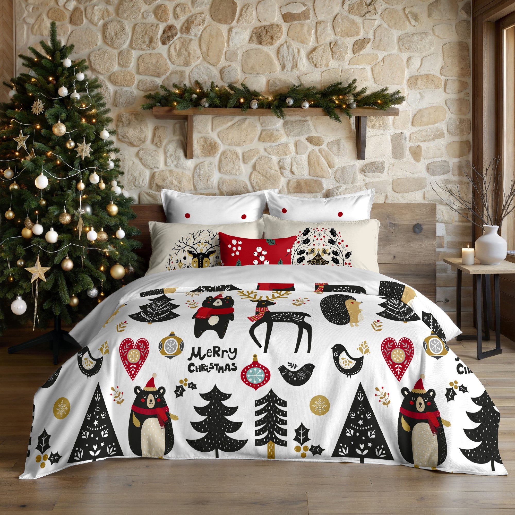 Housse de couette à clics 100% coton Laponia 18