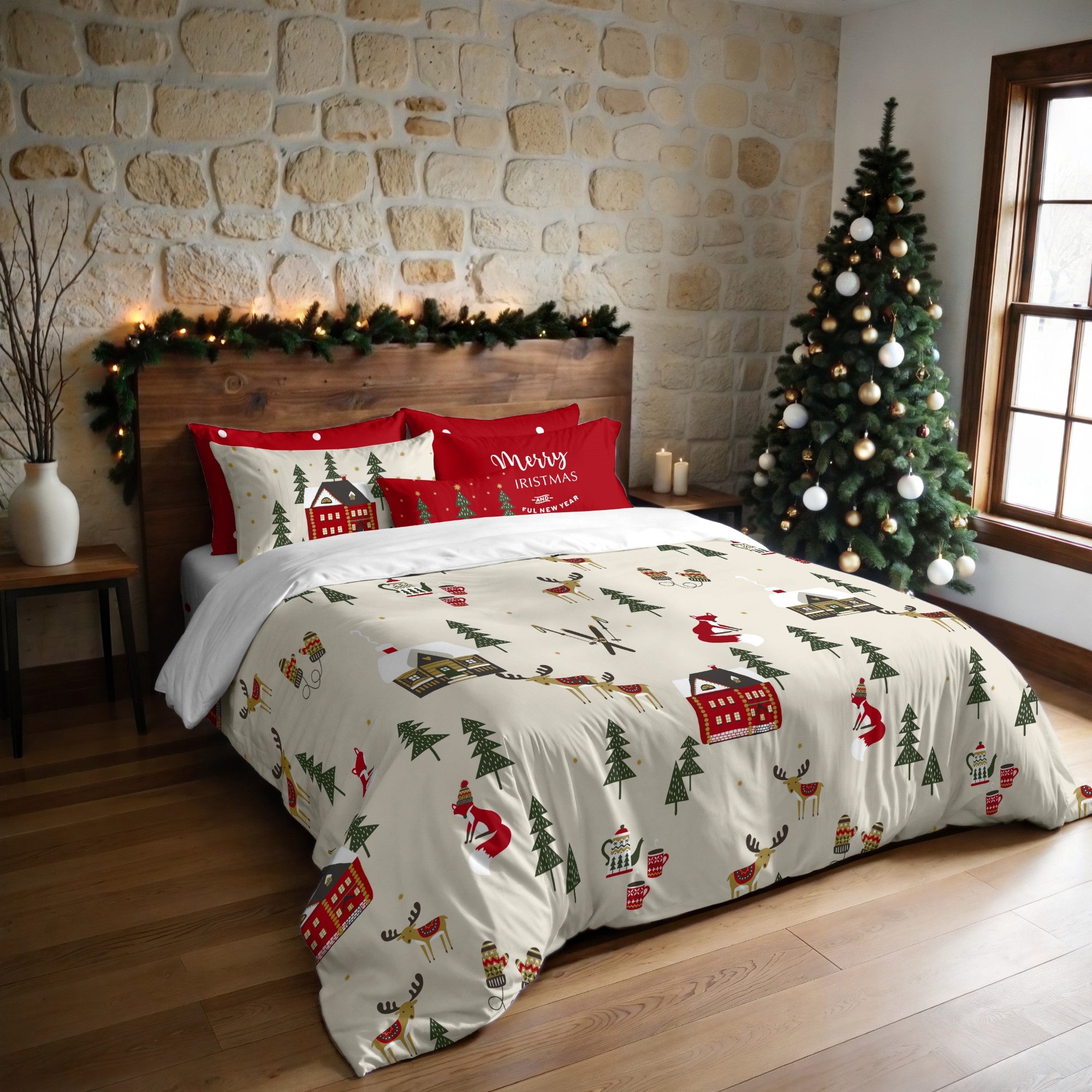 Housse de couette à clics 100% coton Laponia 19