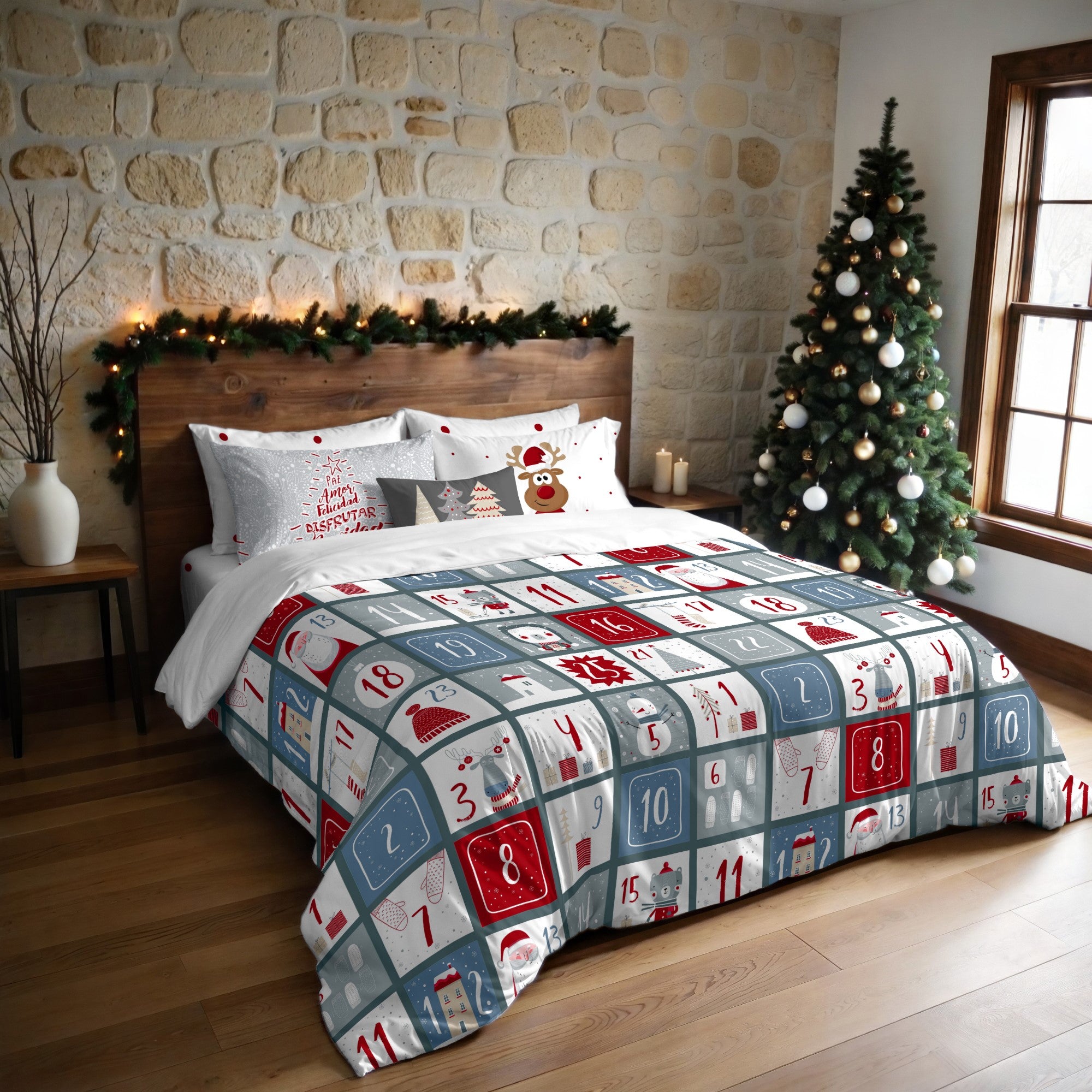 Duvet cover with clicks 100% cotton Lapland 3