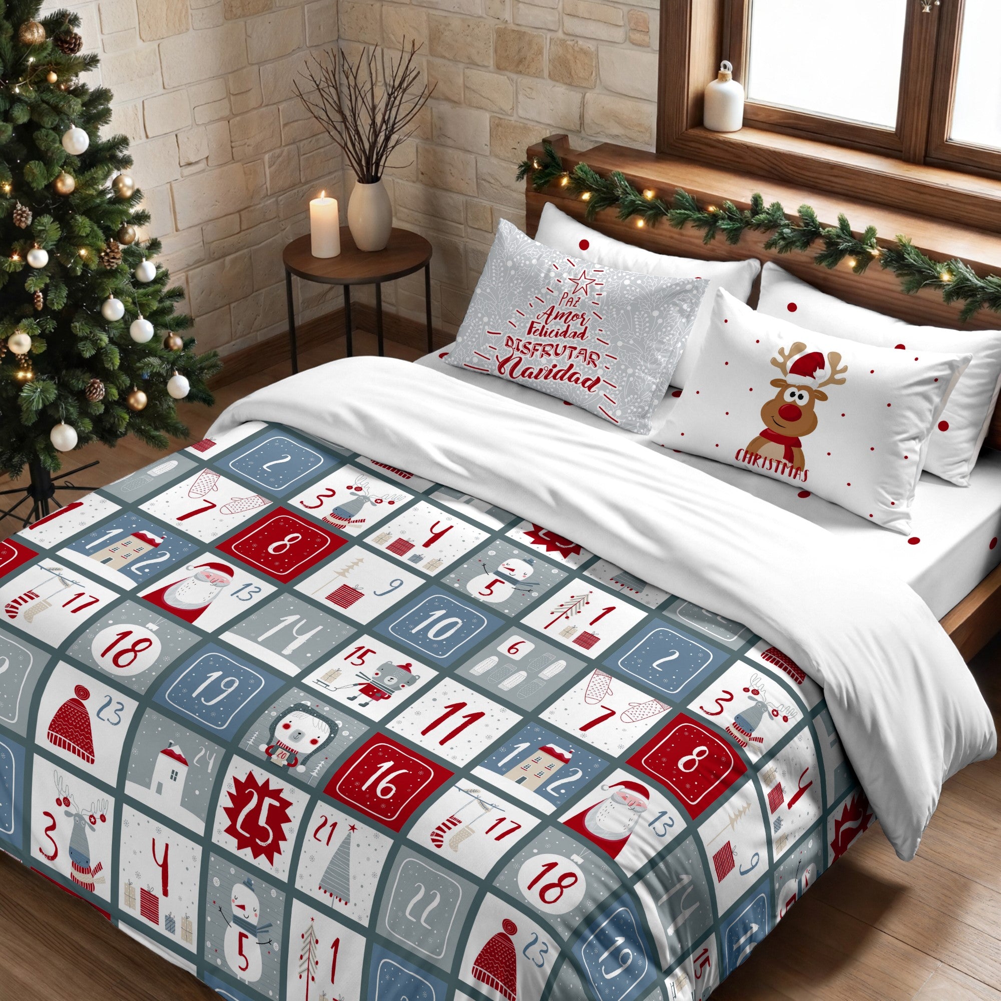 Duvet cover with clicks 100% cotton Lapland 3