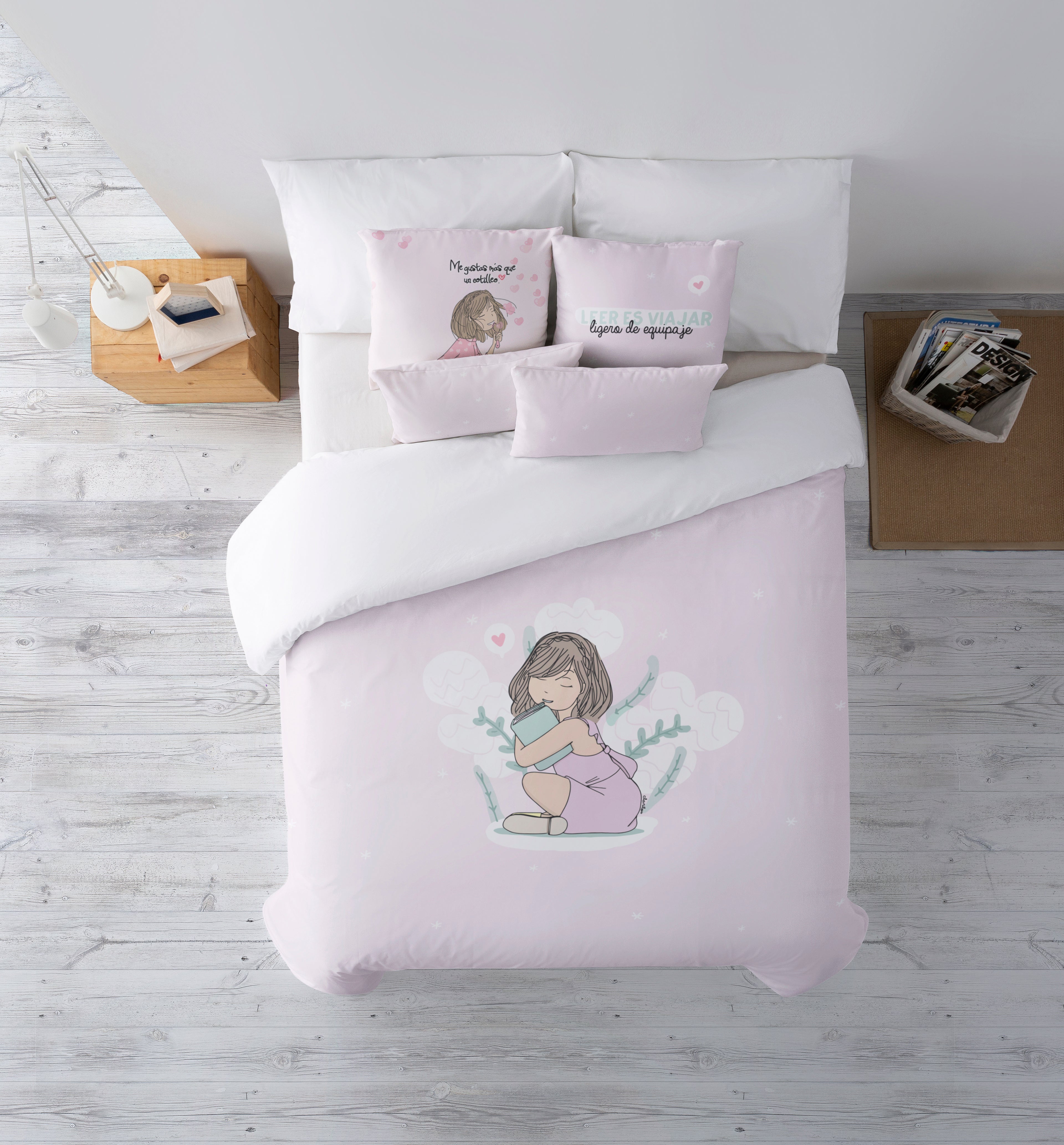 Funda nórdica con botones 100% algodón Leer