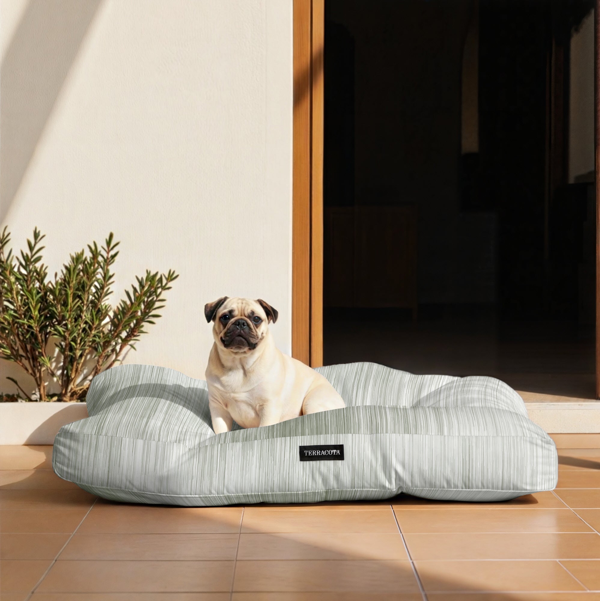 Cama para mascotas gruesa y acolchada antimanchas Lluc Verde