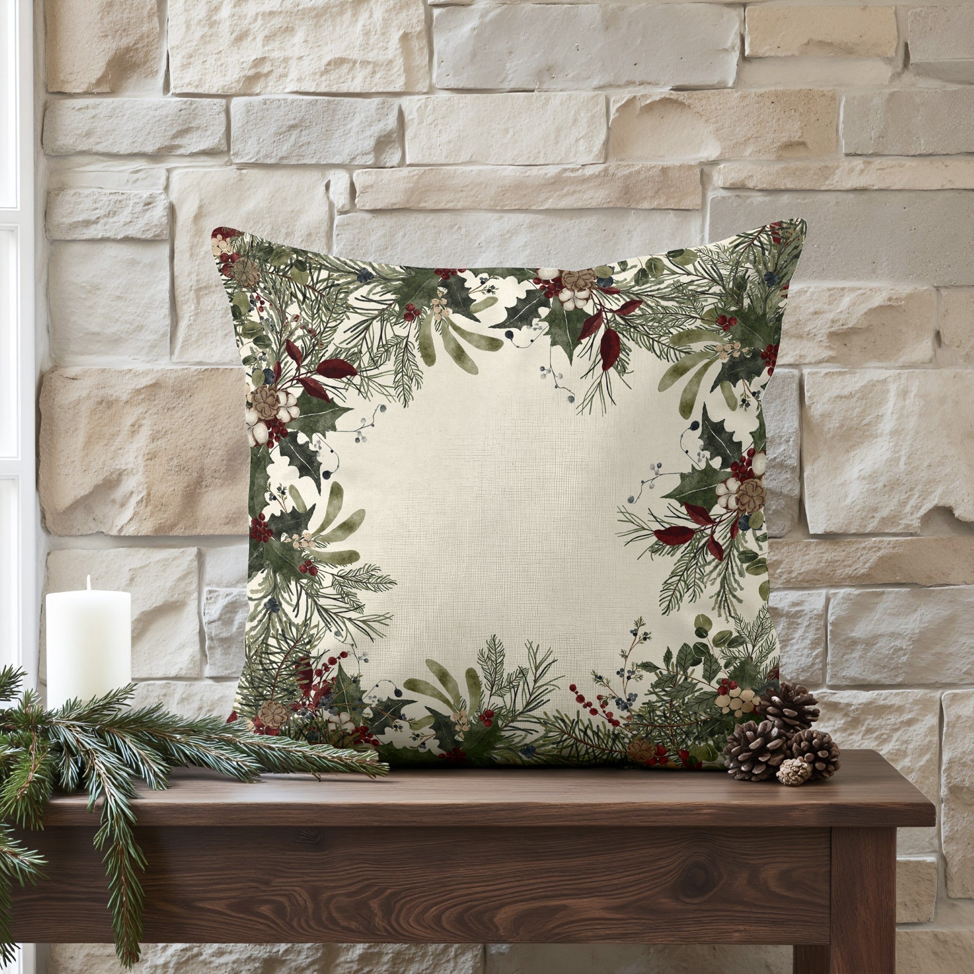 Funda de cojín 100% algodón Mistletoe A 50x50 cm