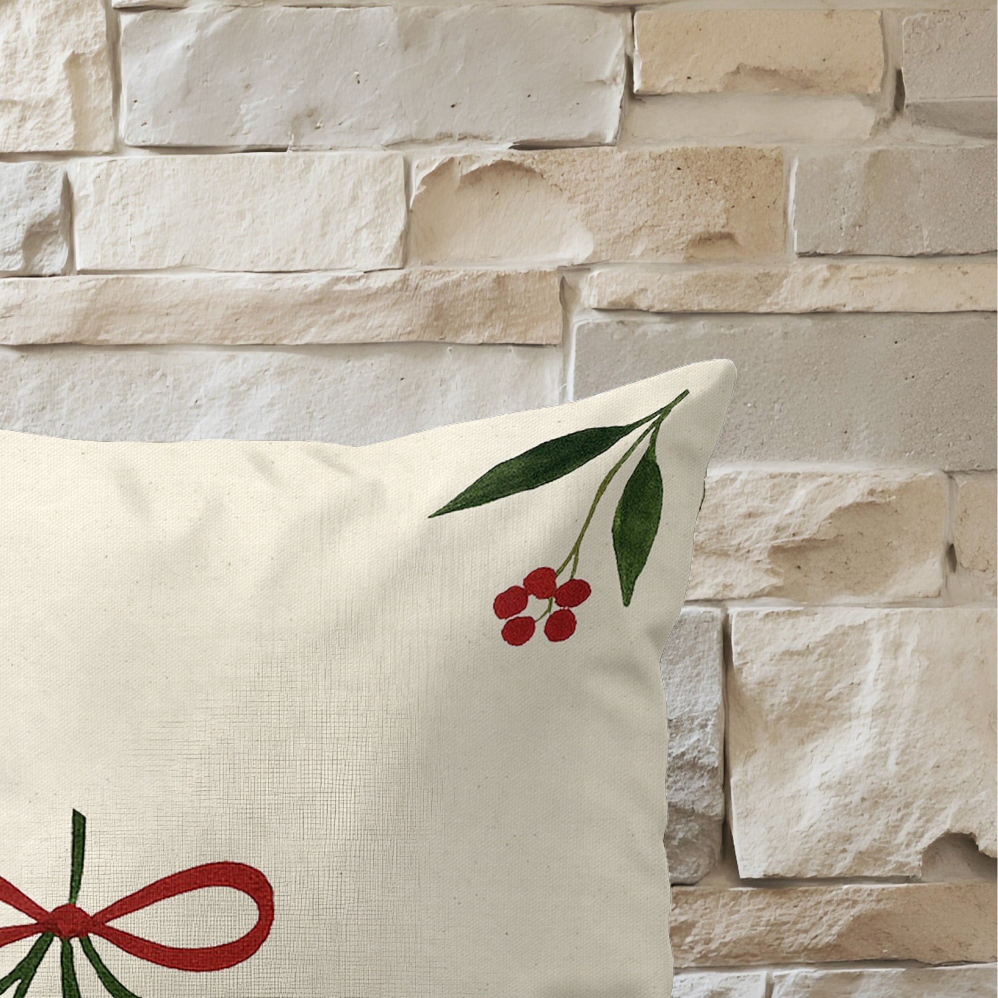 Funda de cojín 100% algodón Ramillete Muerdago A 50x50 cm