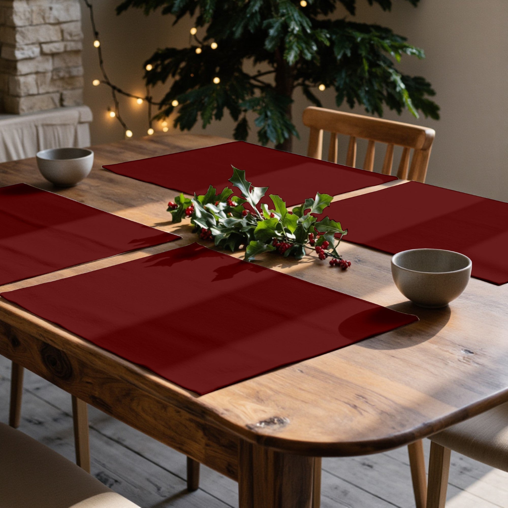 Mantel individual antimanchas pack 2 unidades Rojo Liso